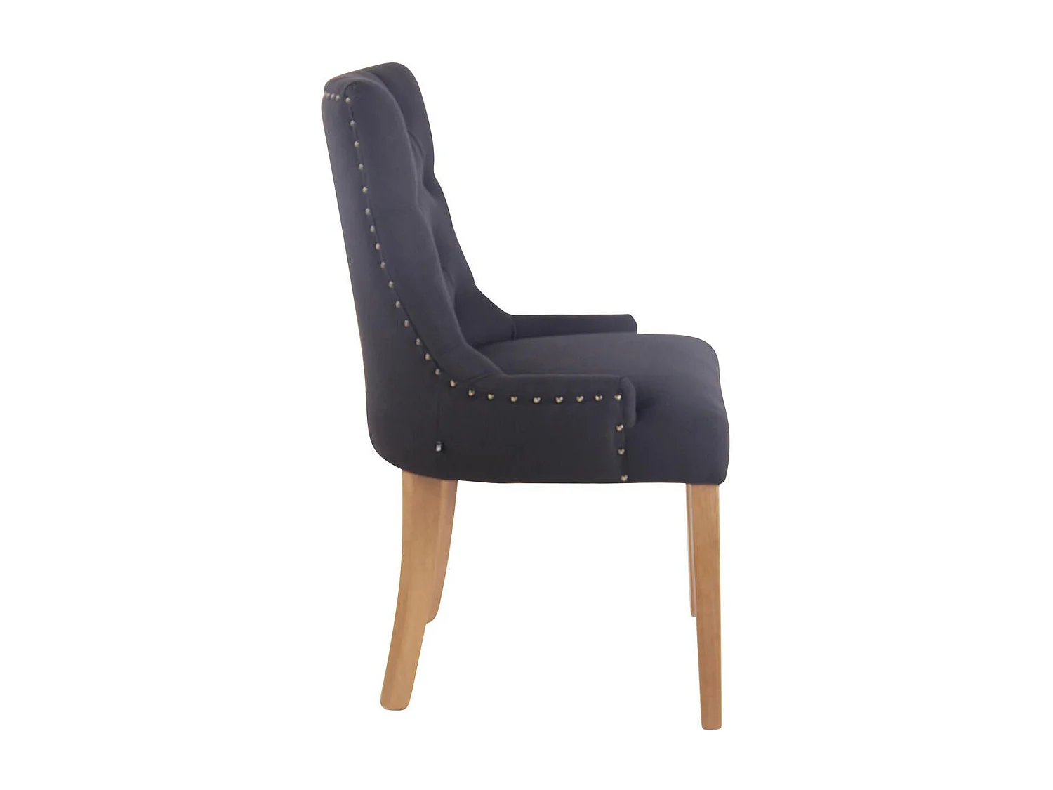 chaise salle à manger - Tissu & Antique clair - Noir - Aberdeen