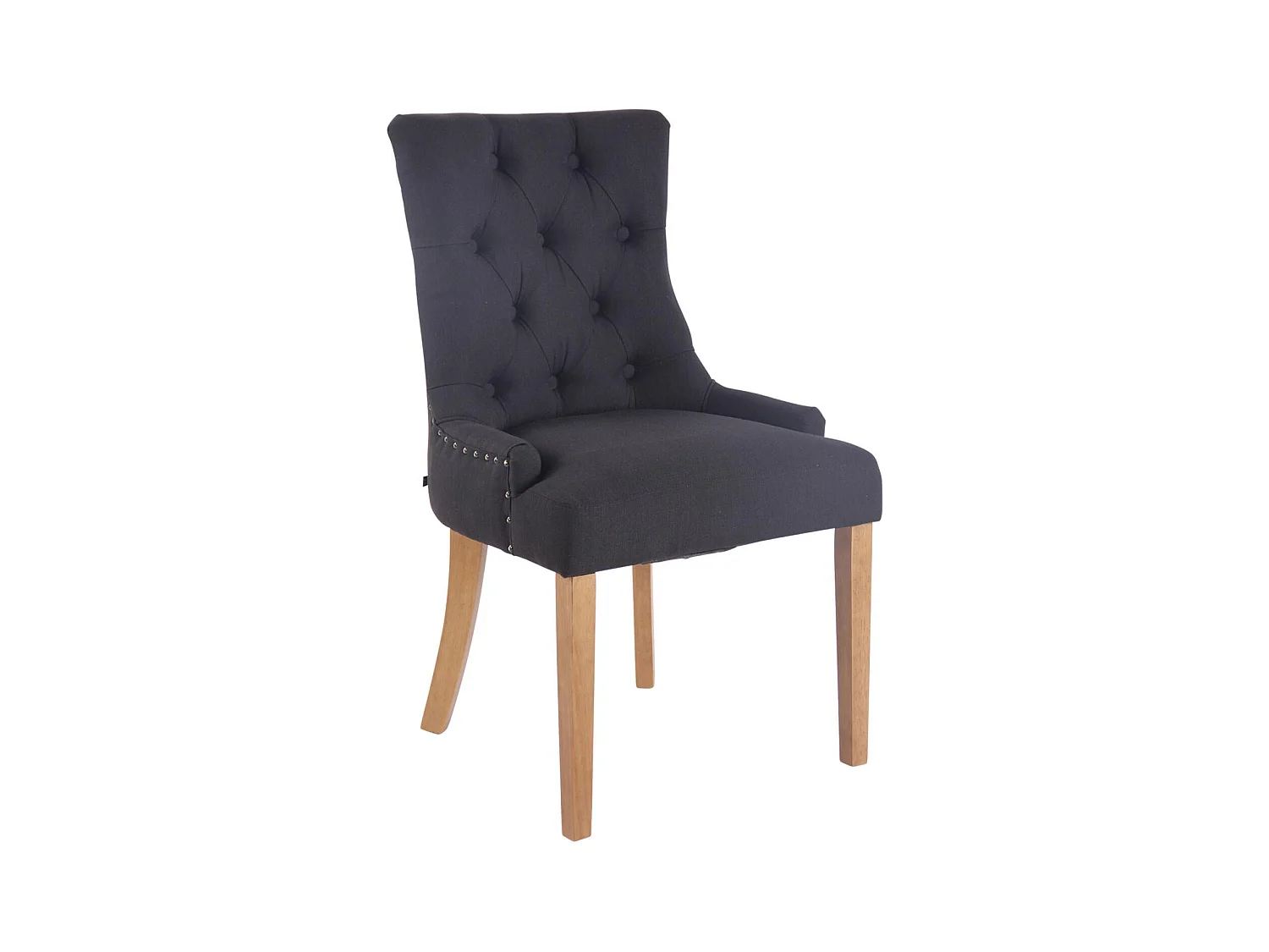 chaise salle à manger - Tissu & Antique clair - Noir - Aberdeen