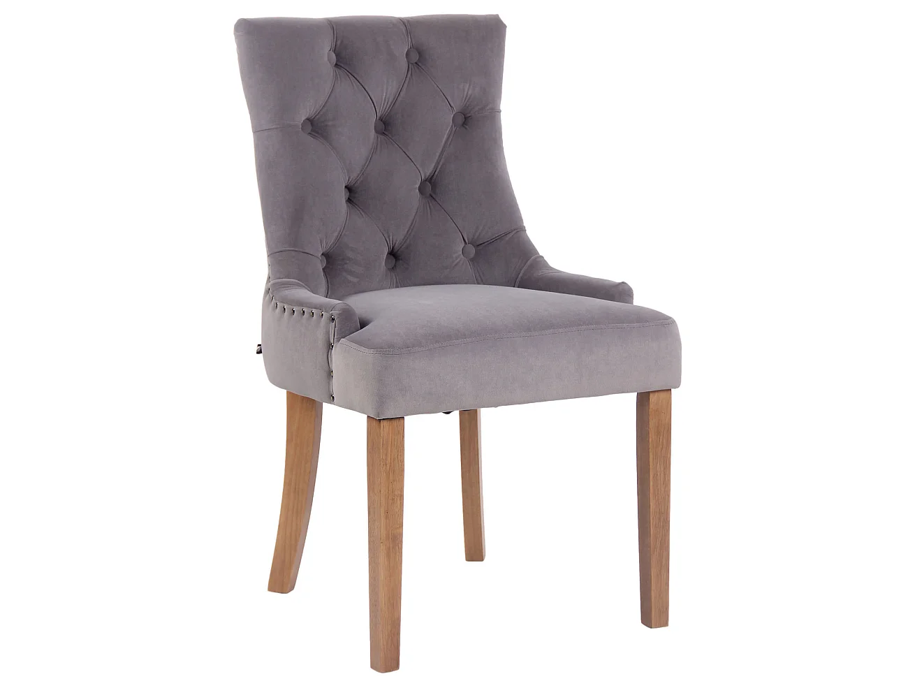 chaise salle à manger - Velours & Antique clair - Gris - Aberdeen