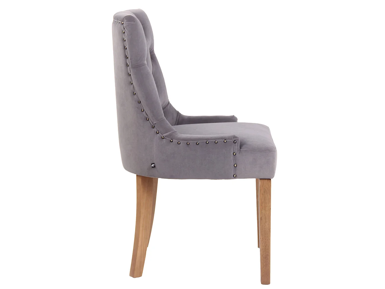 chaise salle à manger - Velours & Antique clair - Gris - Aberdeen