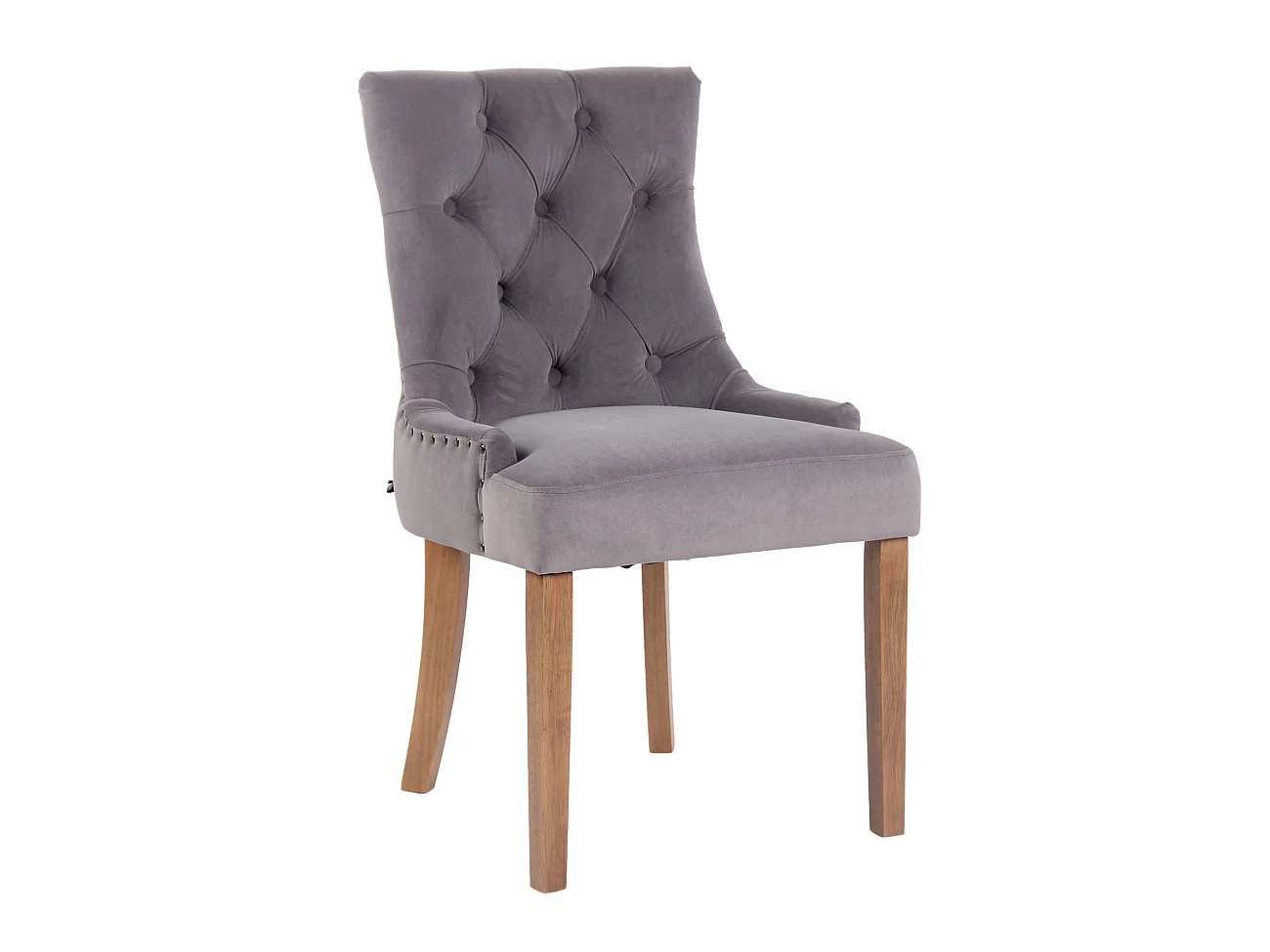 chaise salle à manger - Velours & Antique clair - Gris - Aberdeen