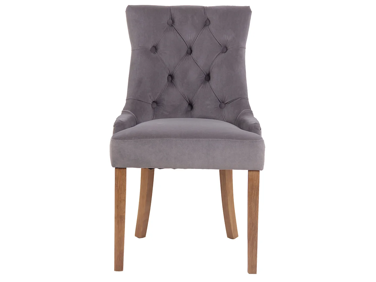 chaise salle à manger - Velours & Antique clair - Gris - Aberdeen