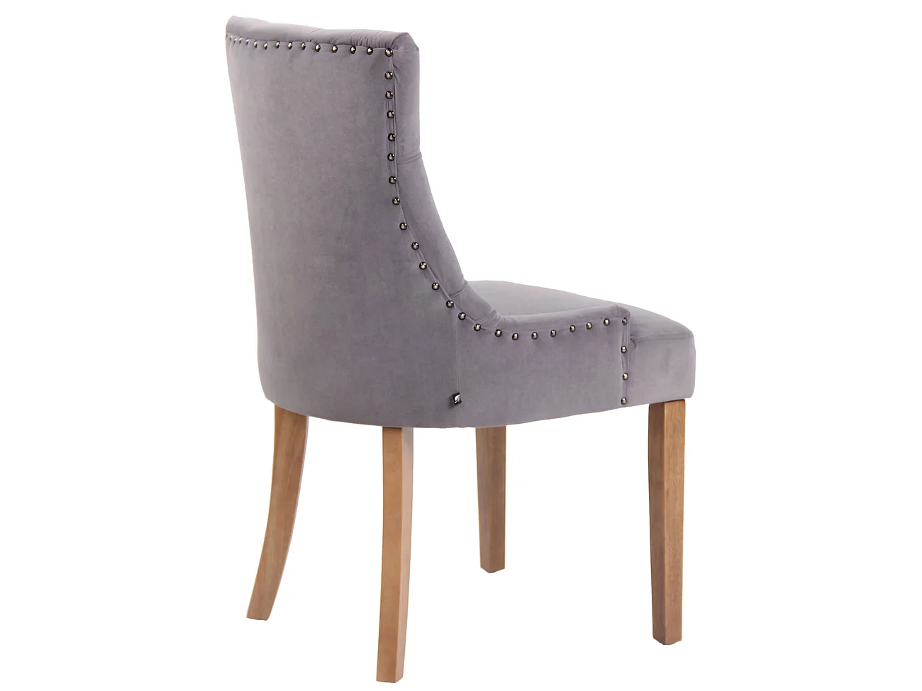 chaise salle à manger - Velours & Antique clair - Gris - Aberdeen