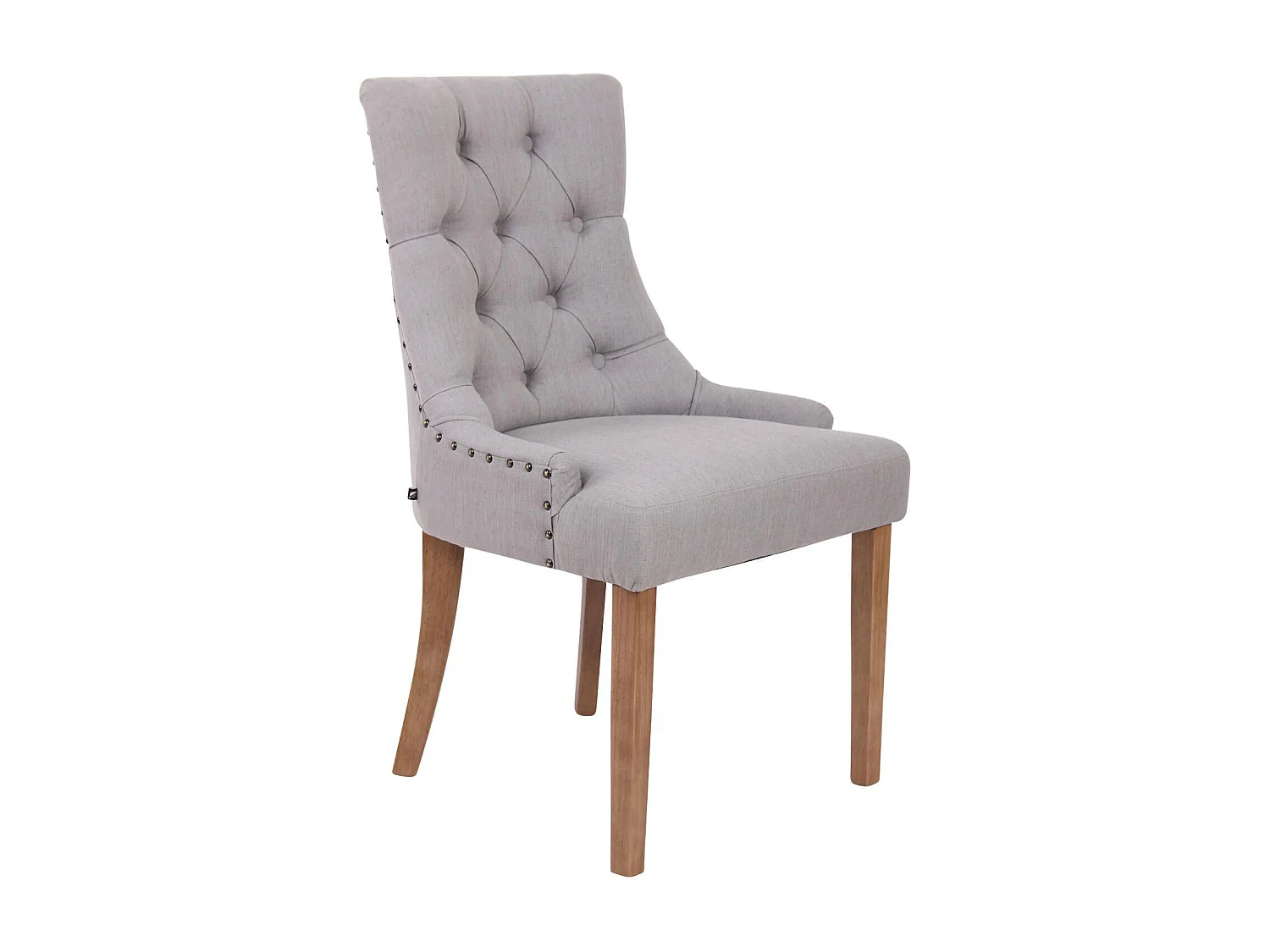 chaise salle à manger - Tissu & Antique clair - Gris - Aberdeen