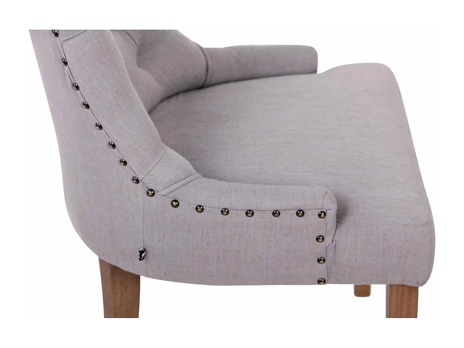 chaise salle à manger - Tissu & Antique clair - Gris - Aberdeen