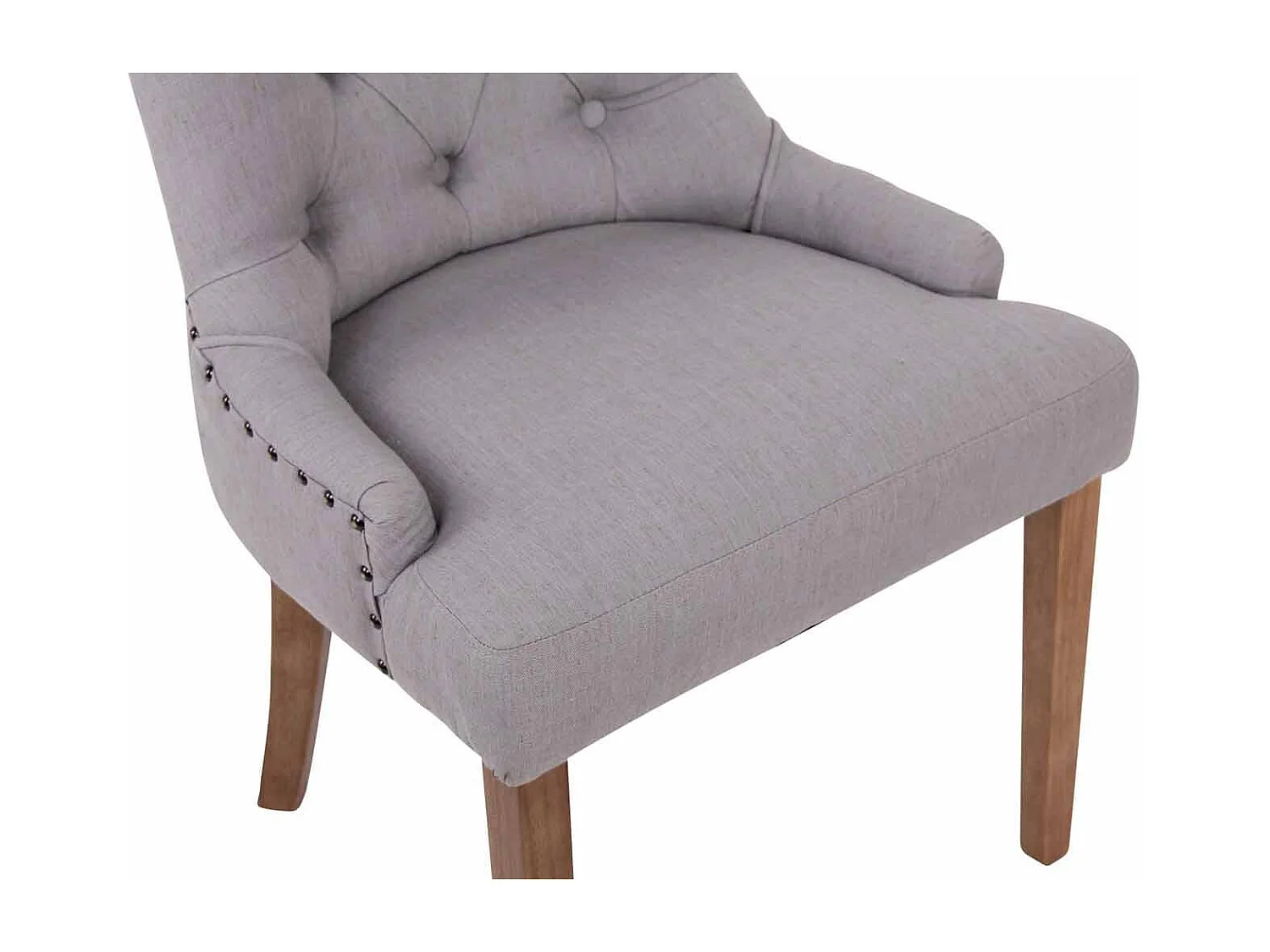 chaise salle à manger - Tissu & Antique clair - Gris - Aberdeen