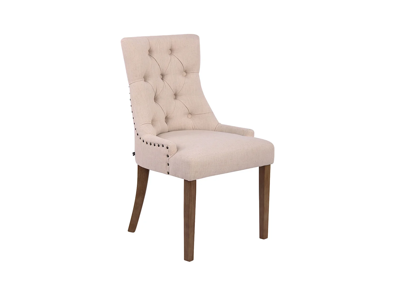 chaise salle à manger - Tissu & Antique clair - Crème - Aberdeen