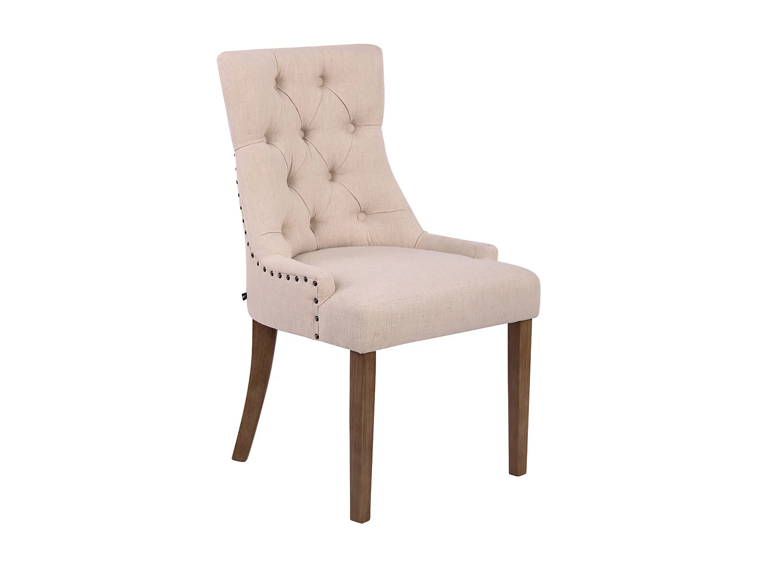 chaise salle à manger - Tissu & Antique clair - Crème - Aberdeen