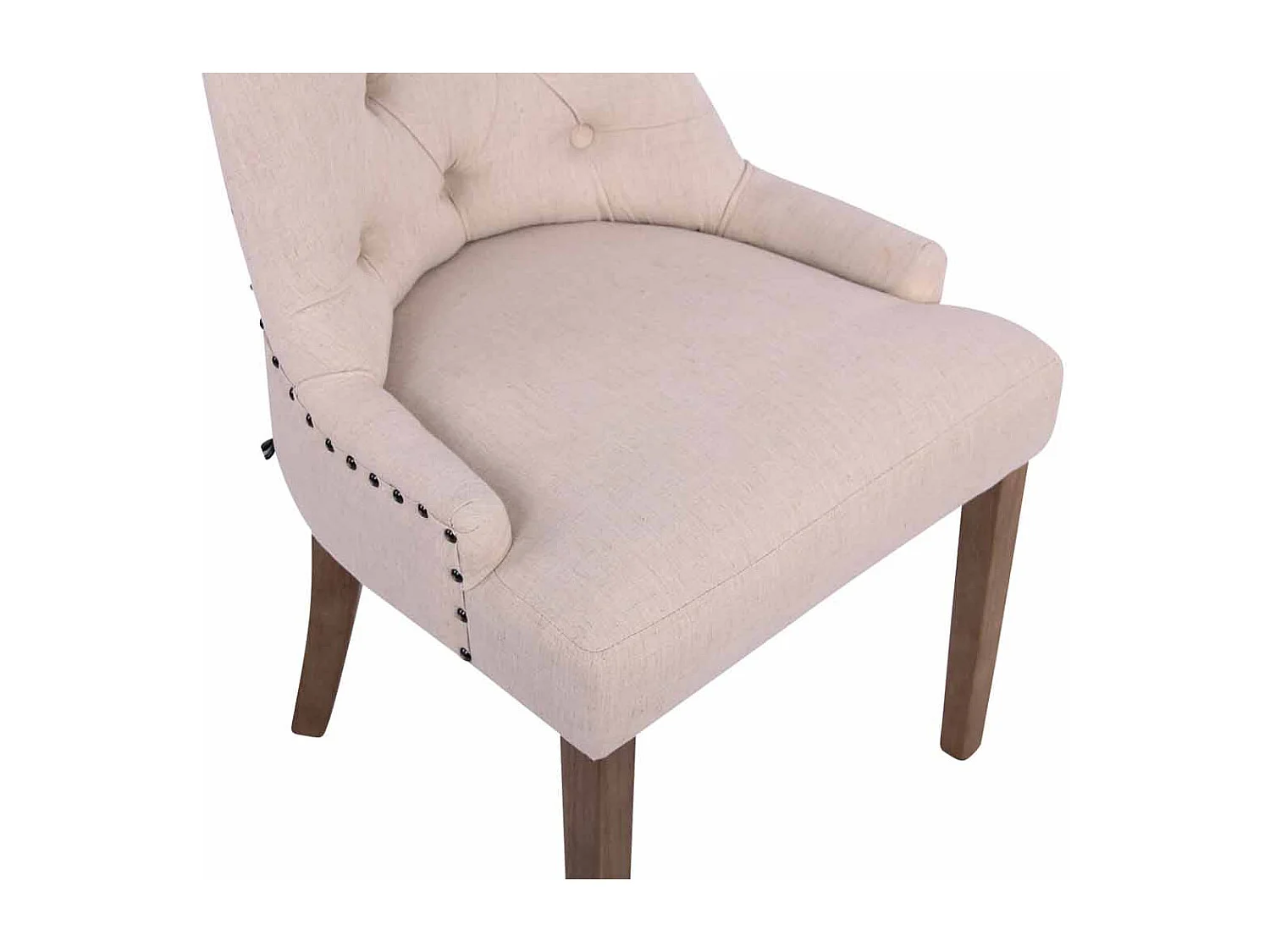 chaise salle à manger - Tissu & Antique clair - Crème - Aberdeen