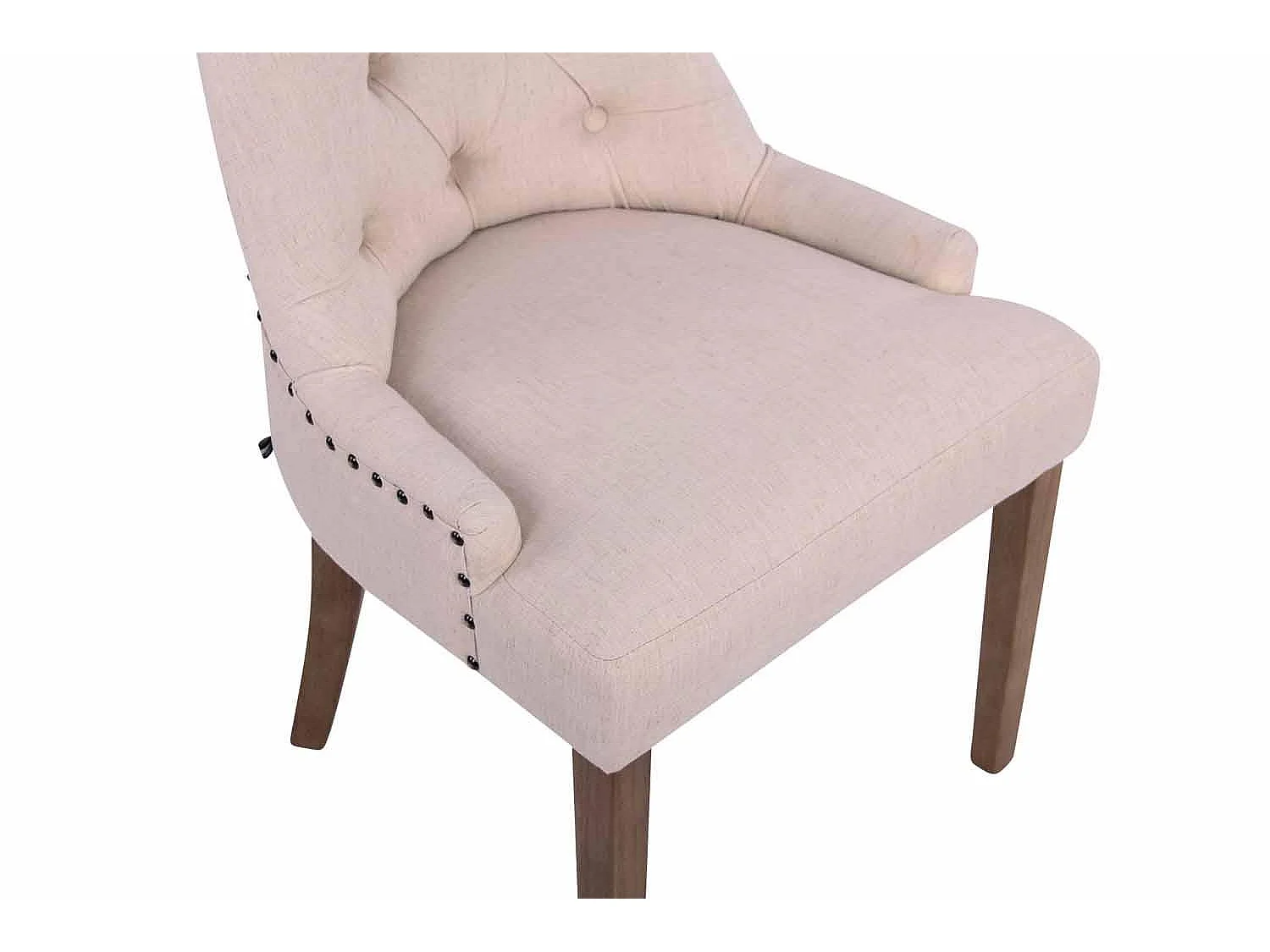chaise salle à manger - Tissu & Antique clair - Crème - Aberdeen