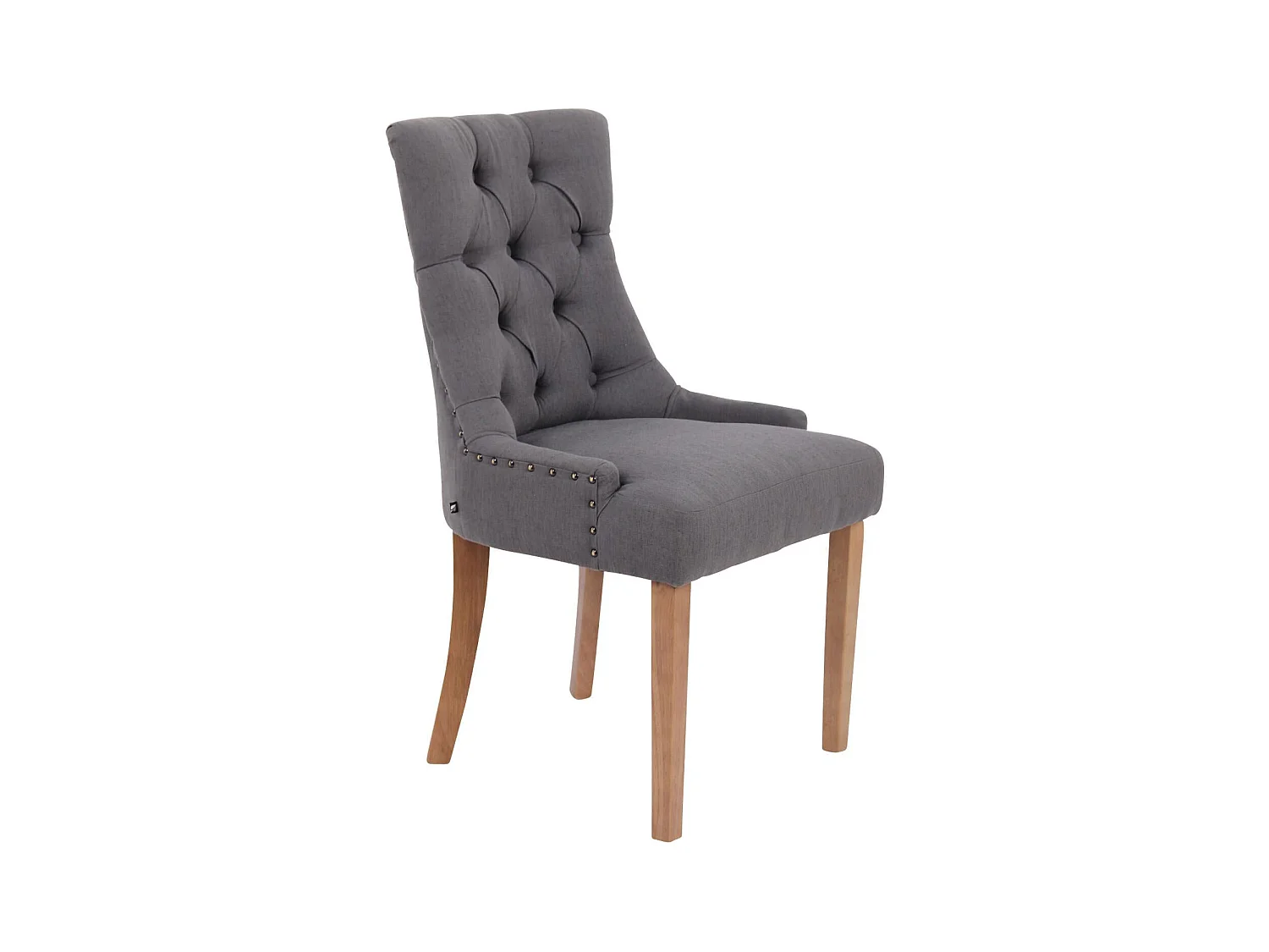 chaise salle à manger - Tissu & Antique clair - Gris foncé - Aberdeen