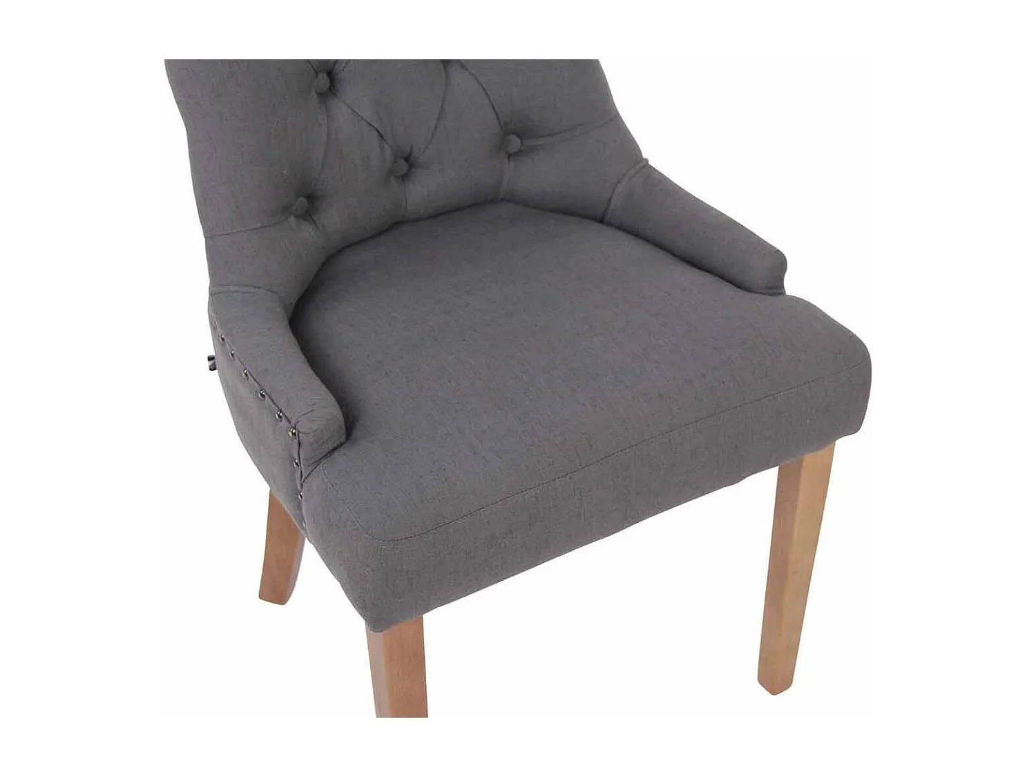 chaise salle à manger - Tissu & Antique clair - Gris foncé - Aberdeen