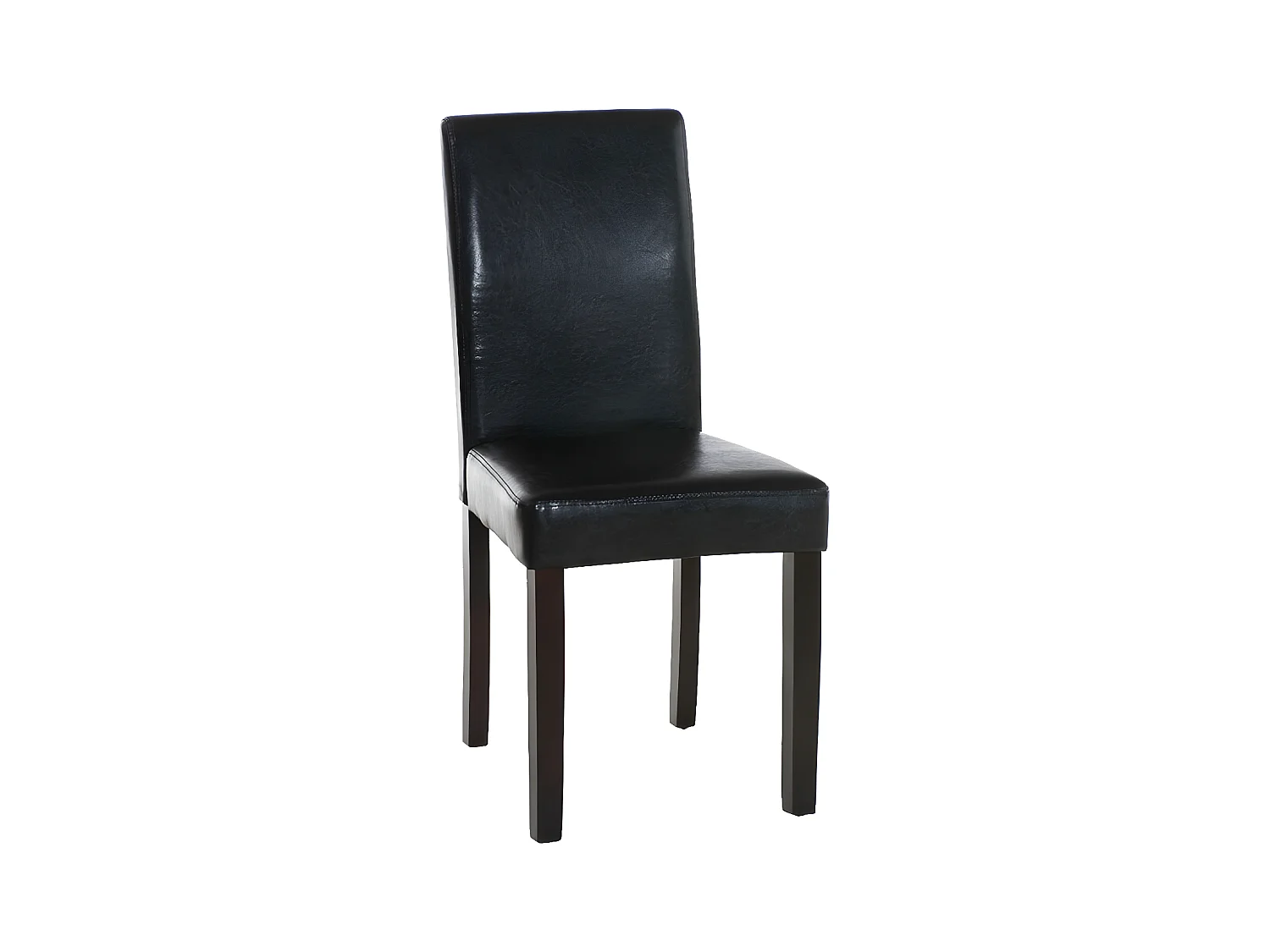 chaise salle à manger - Similicuir & Marron foncé - Noir - Ina