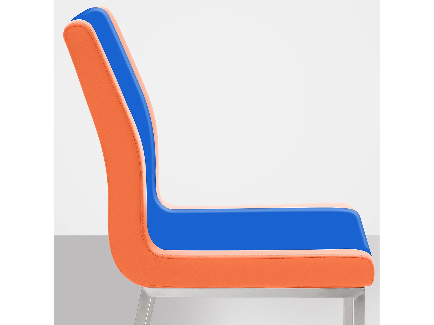 chaise salle à manger - Similicuir & Acier inoxydable - Orange - Colmar