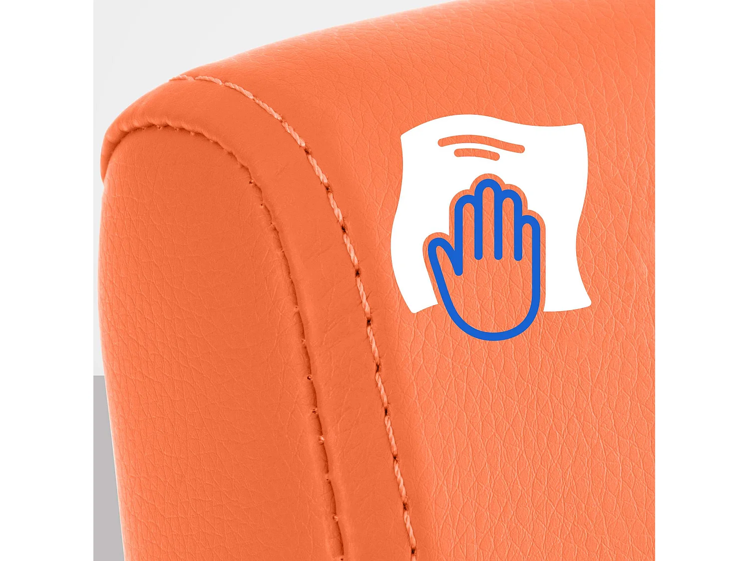 chaise salle à manger - Similicuir & Acier inoxydable - Orange - Colmar