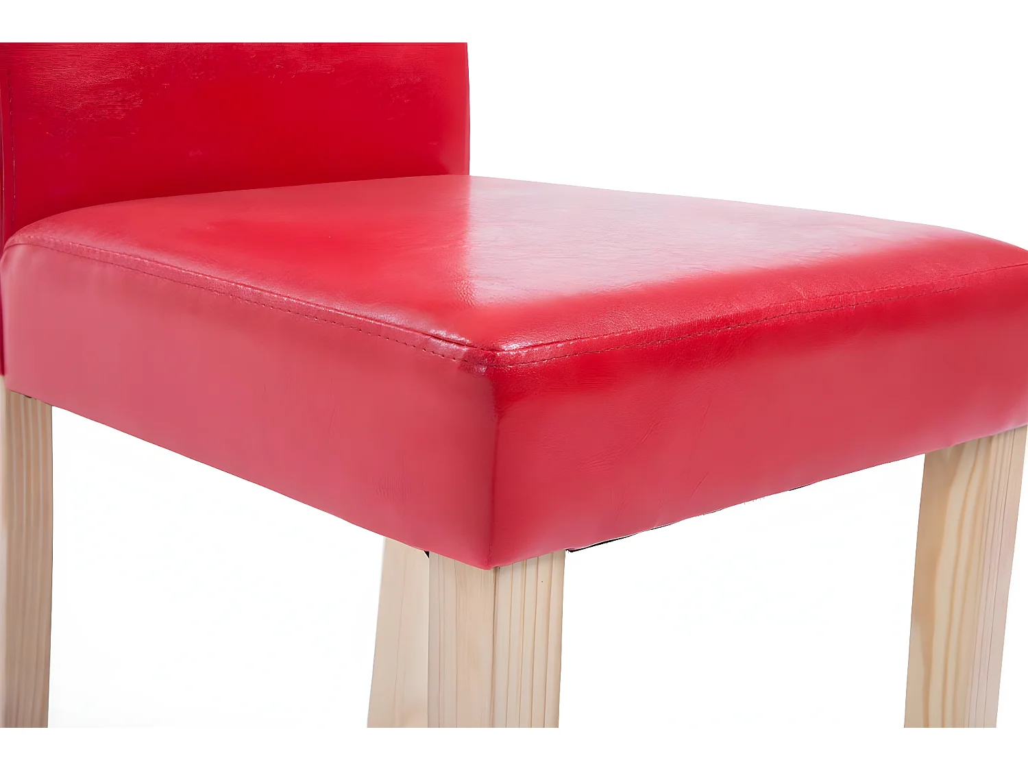 chaise salle à manger - Similicuir & Nature - Rouge - Ina