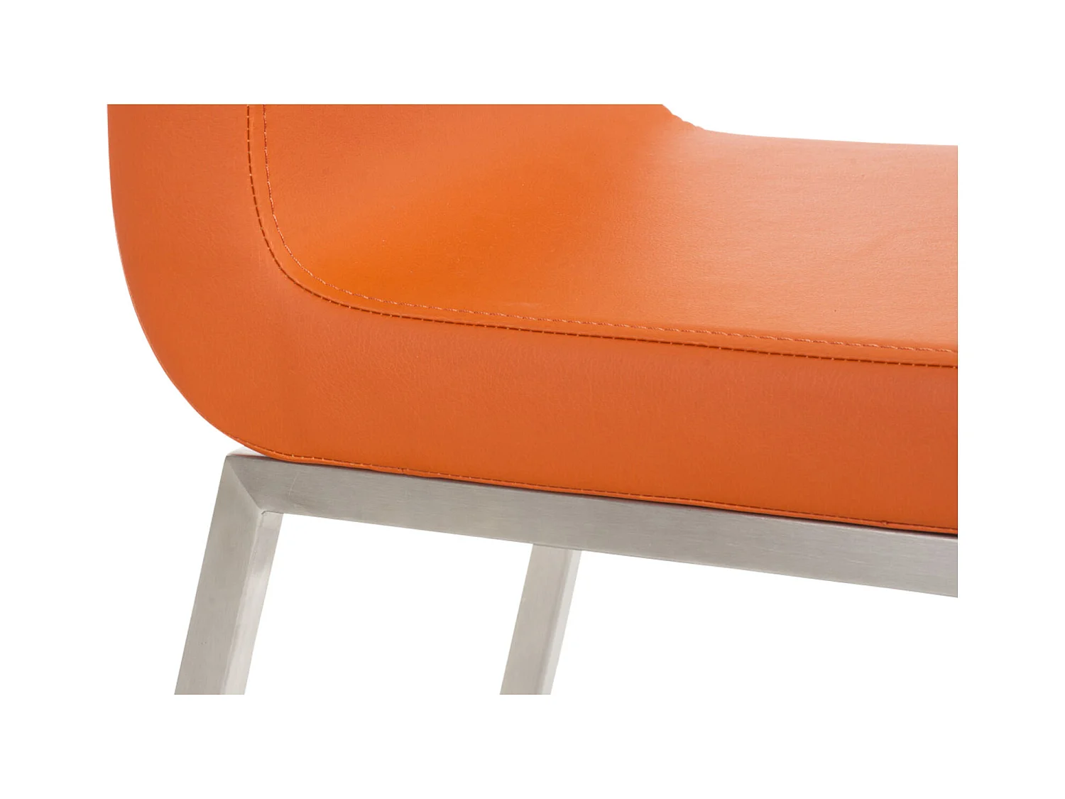 Lot de 2  chaise salle à manger - Similicuir - Orange - Colmar