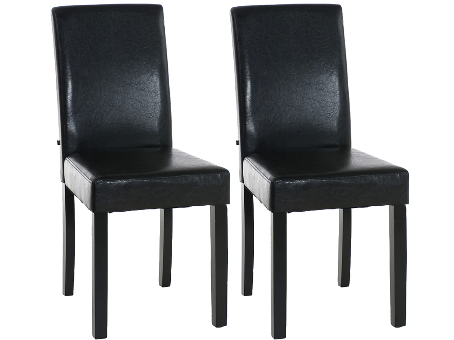 Lot de 2  chaise salle à manger - Similicuir & Noir - Marron - Ina