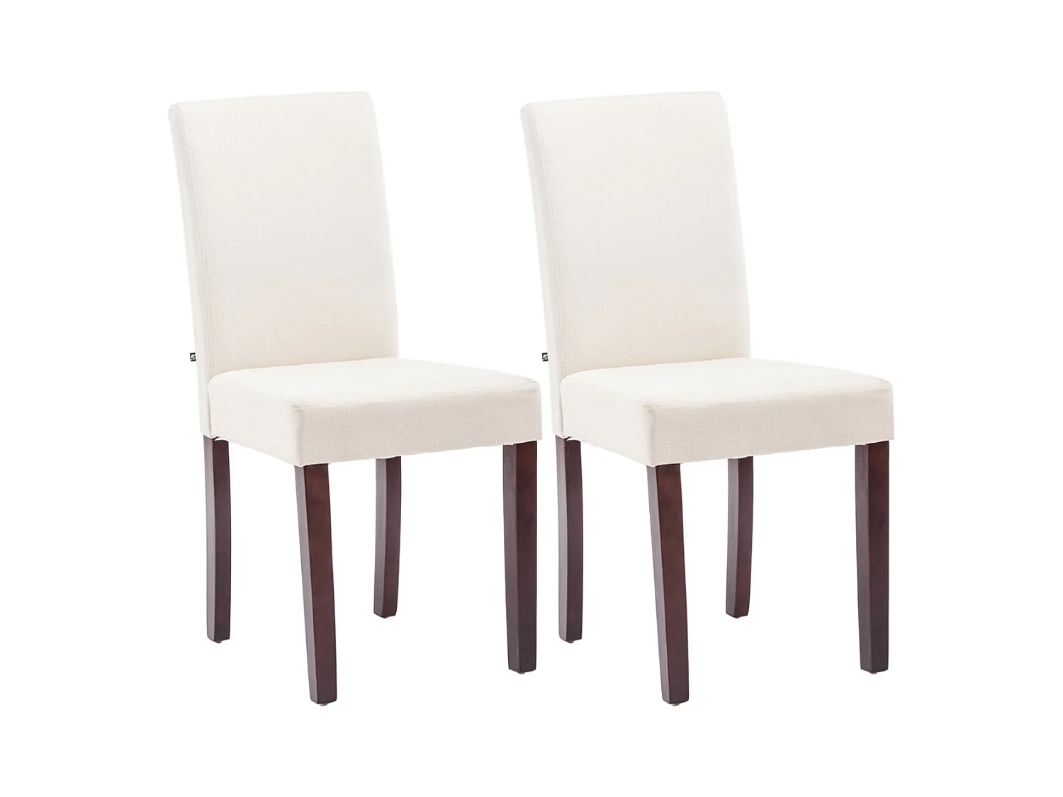 Lot de 2  chaise salle à manger - Tissu & Cappuccino - Crème - Ina