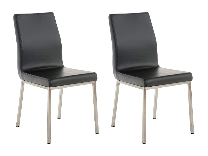 2er Set Esszimmerstuhl - Kunstleder - schwarz - Colmar