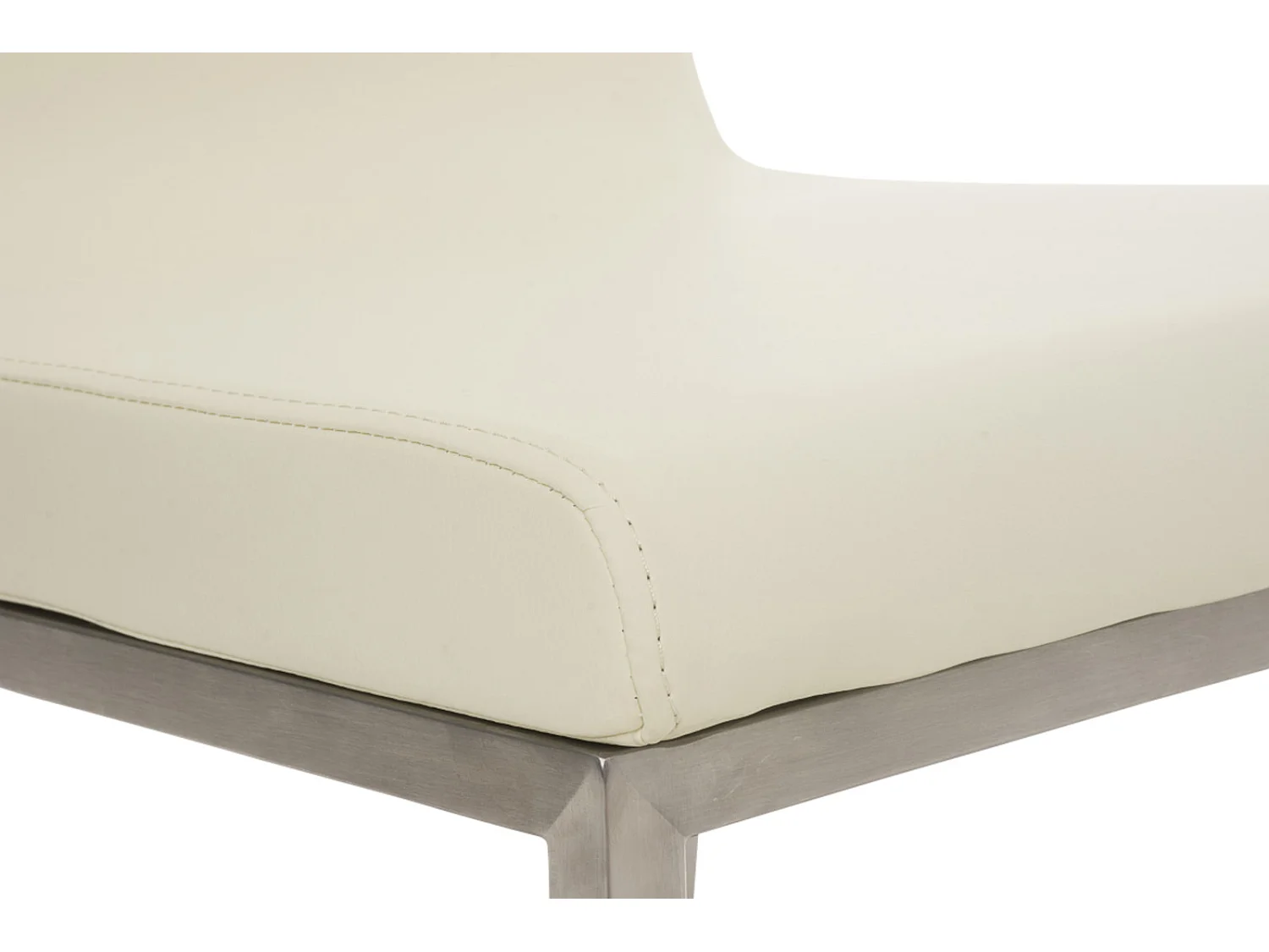 Lot de 2  chaise salle à manger - Similicuir - Crème - Colmar