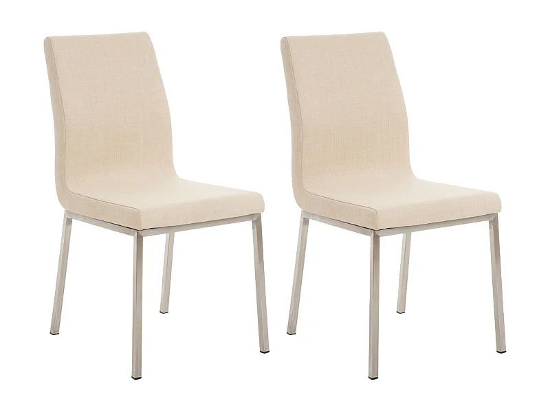 Lot de 2  chaise salle à manger - Tissu - Crème - Colmar