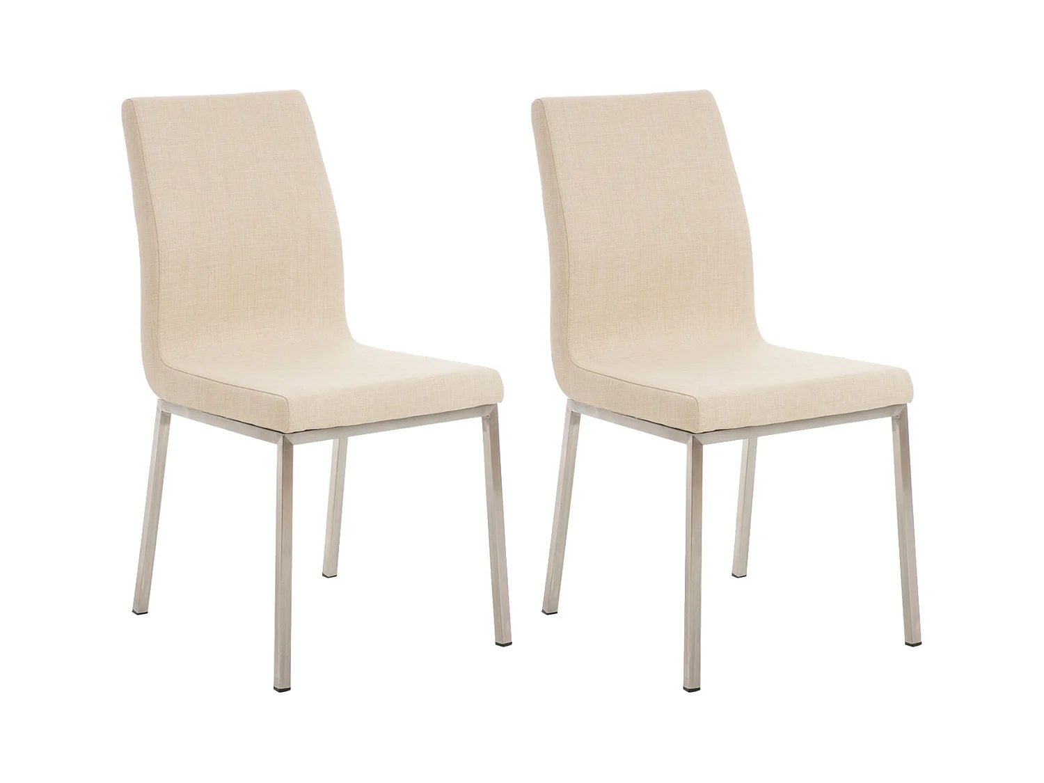 Lot de 2  chaise salle à manger - Tissu - Crème - Colmar