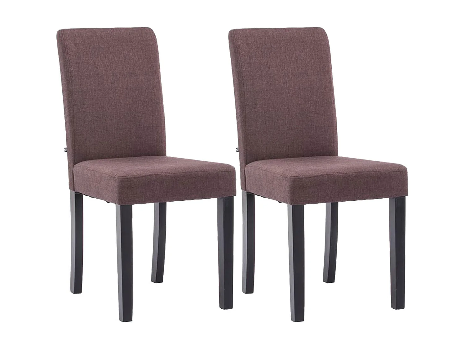 Lot de 2  chaise salle à manger - Tissu & Noir - Marron - Ina