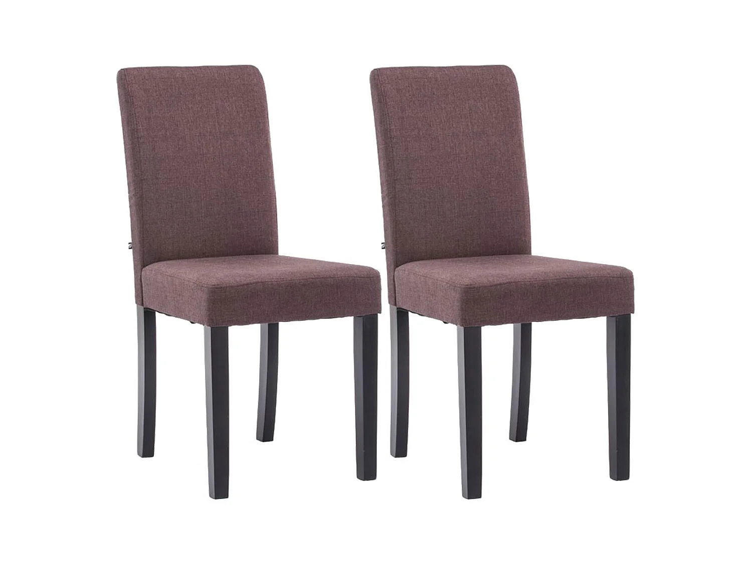 Lot de 2  chaise salle à manger - Tissu & Noir - Marron - Ina
