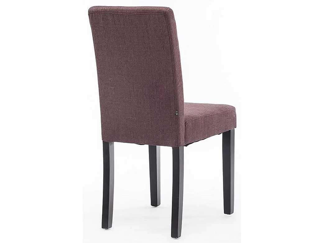 Lot de 2  chaise salle à manger - Tissu & Noir - Marron - Ina