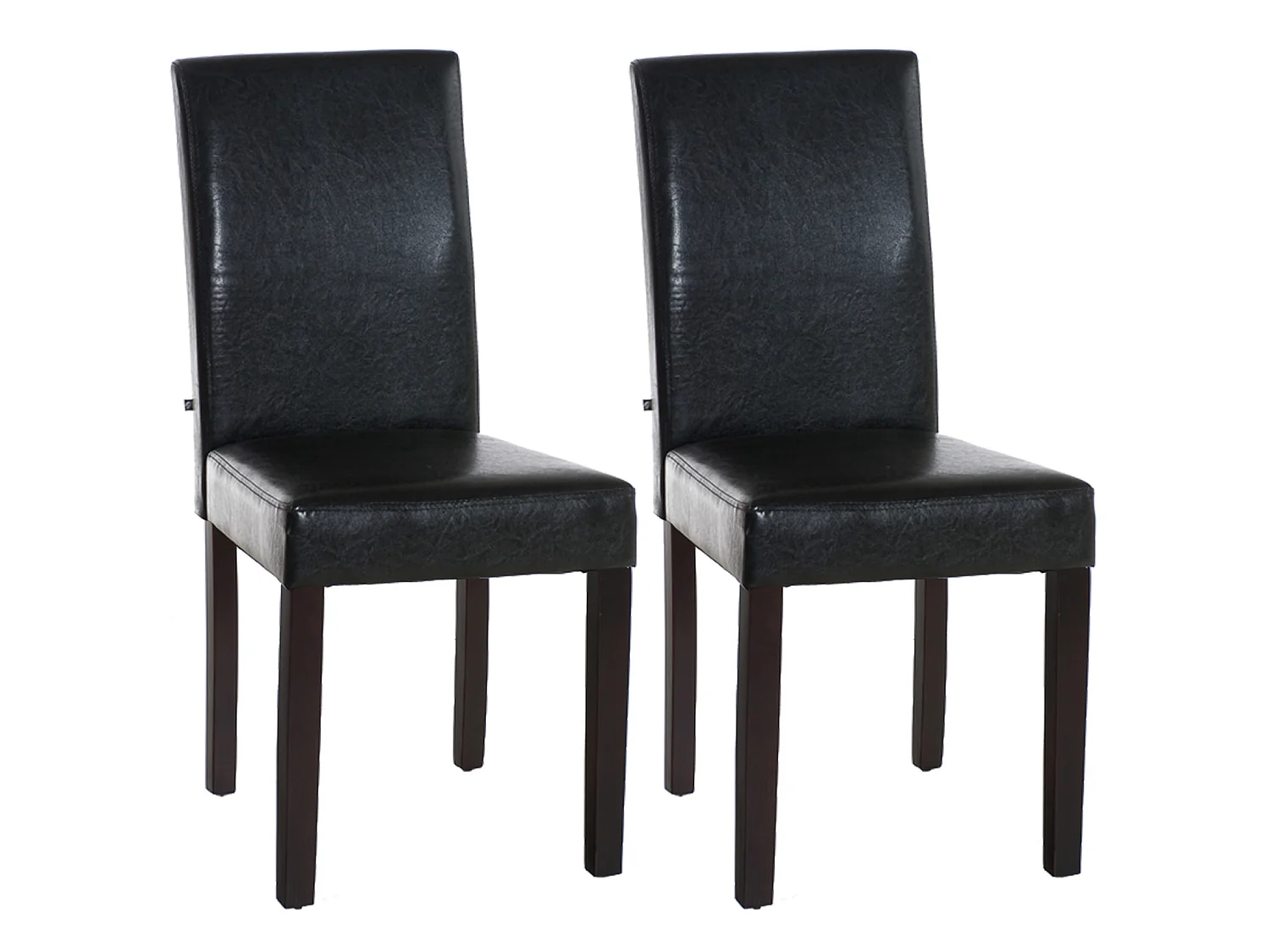 Lot de 2  chaise salle à manger - Similicuir & Marron foncé - Marron - Ina