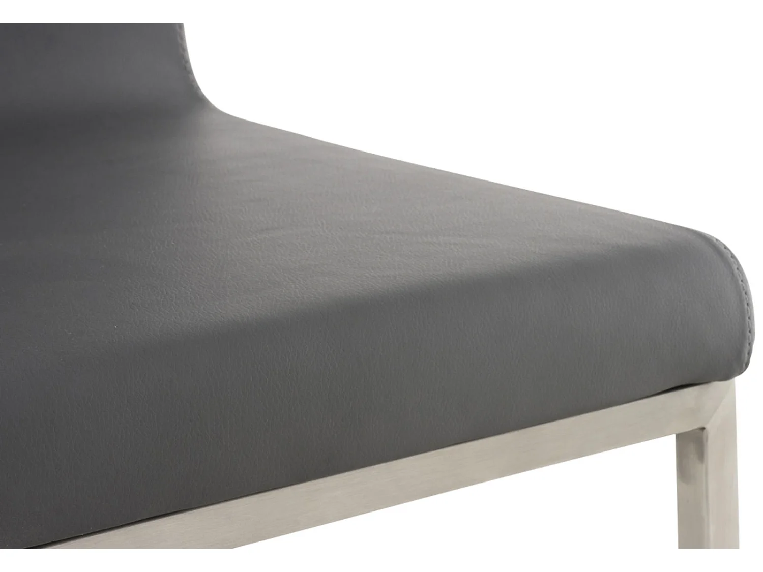 Lot de 2  chaise salle à manger - Similicuir - Gris - Colmar