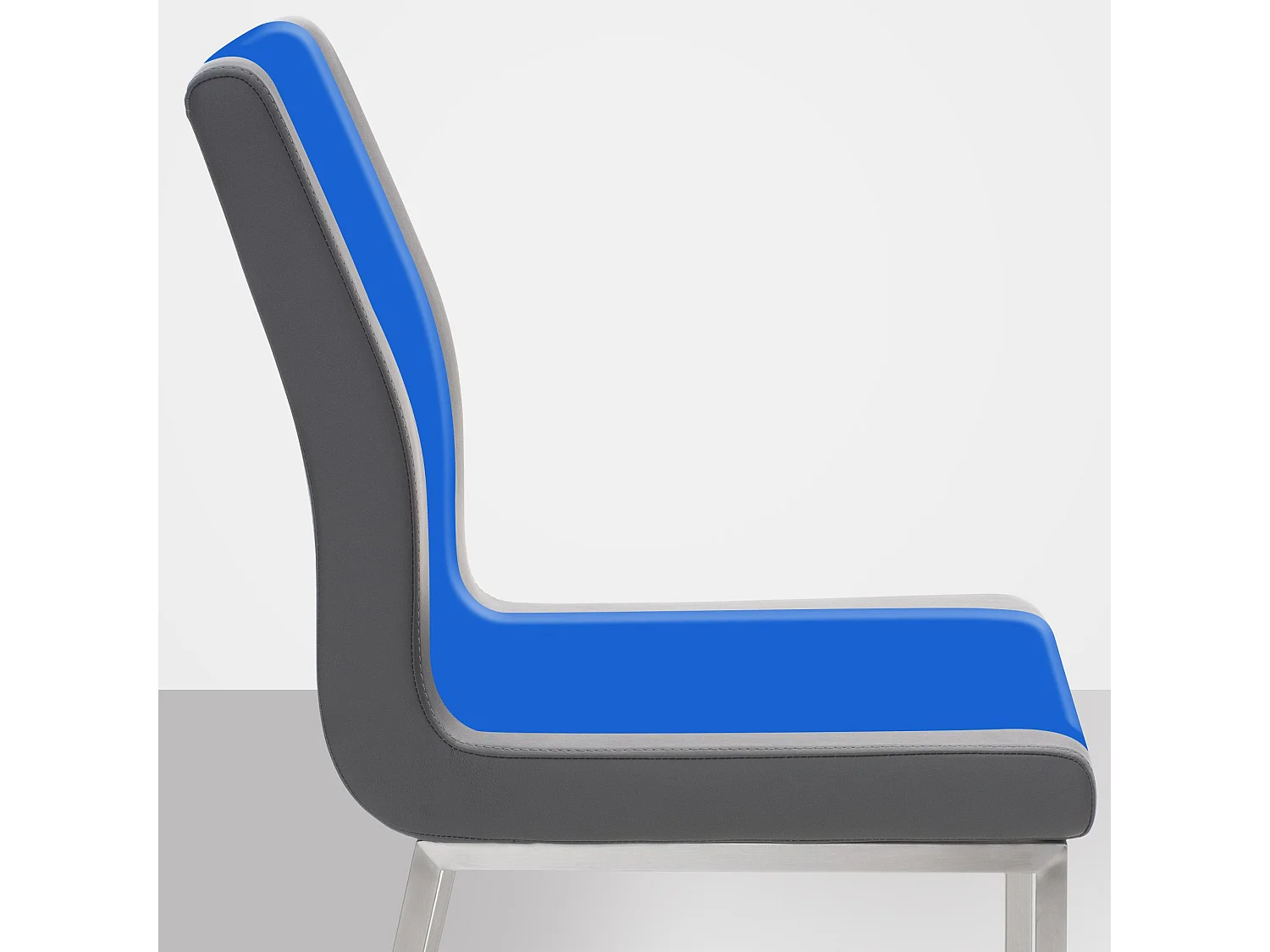 chaise salle à manger - Similicuir & Acier inoxydable - Gris - Colmar
