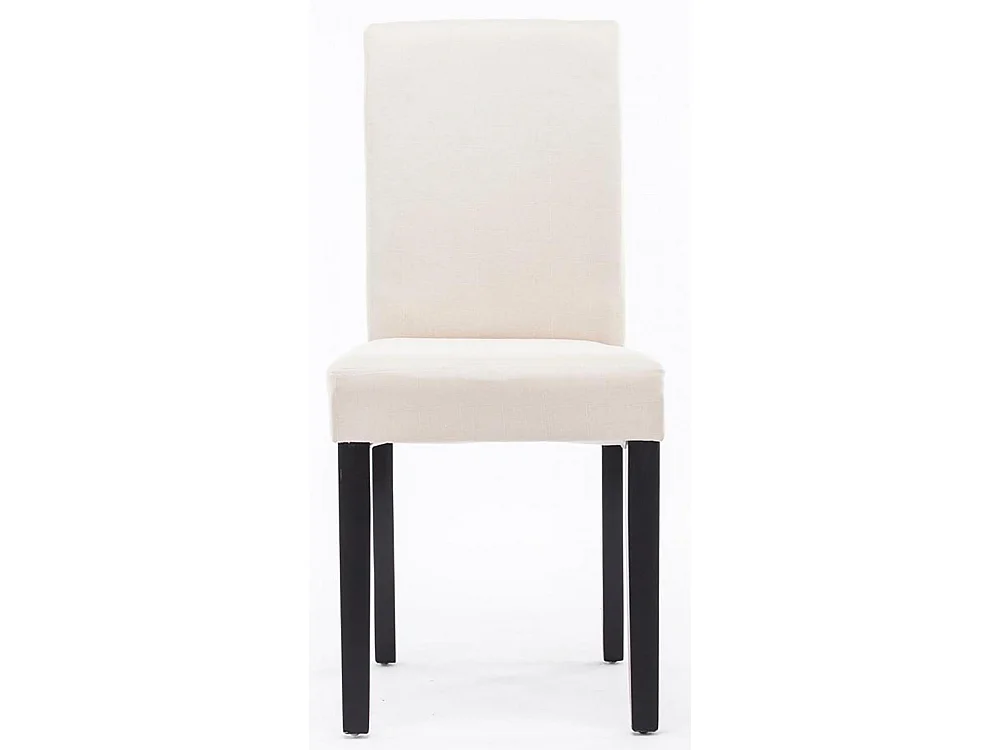 chaise salle à manger - Tissu & Bois - Crème - Ina