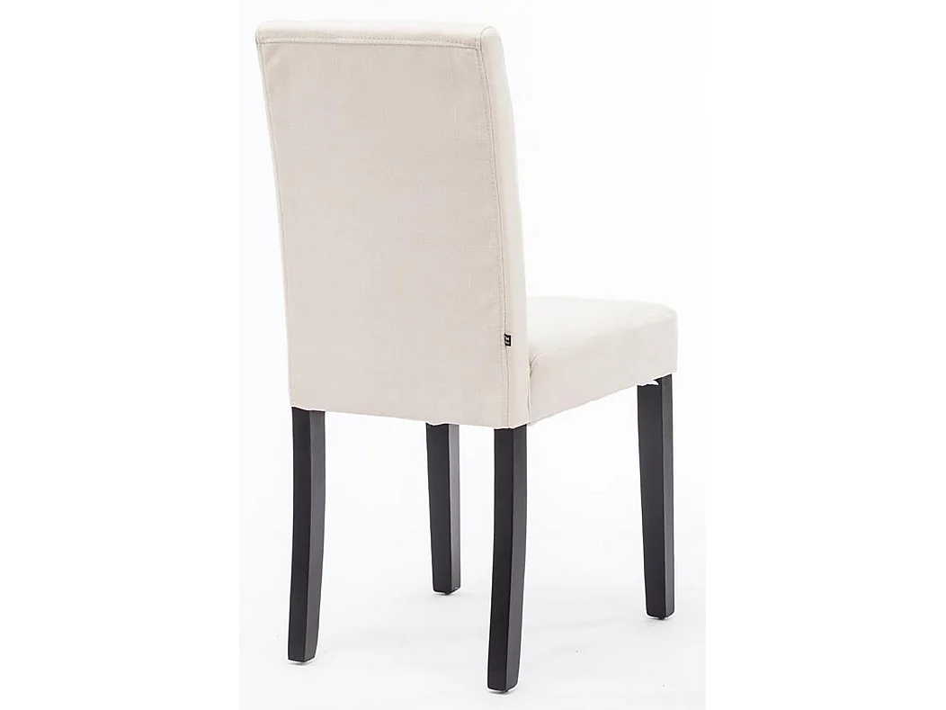 chaise salle à manger - Tissu & Bois - Crème - Ina