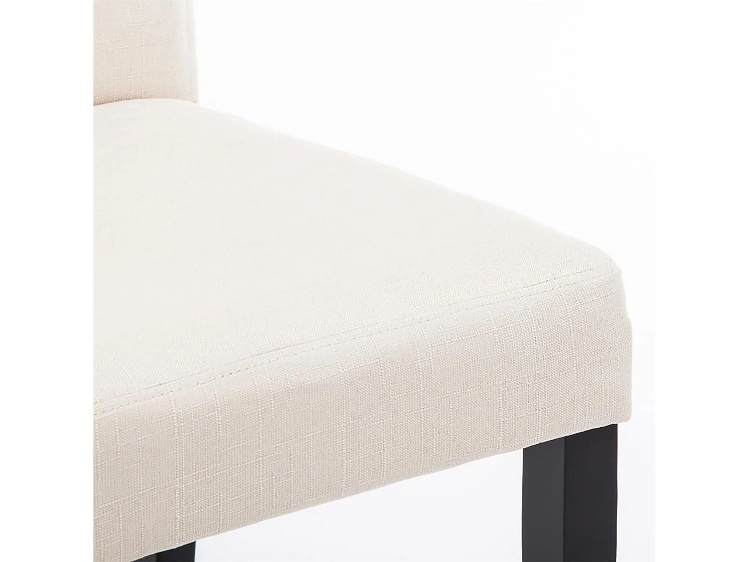 chaise salle à manger - Tissu & Bois - Crème - Ina