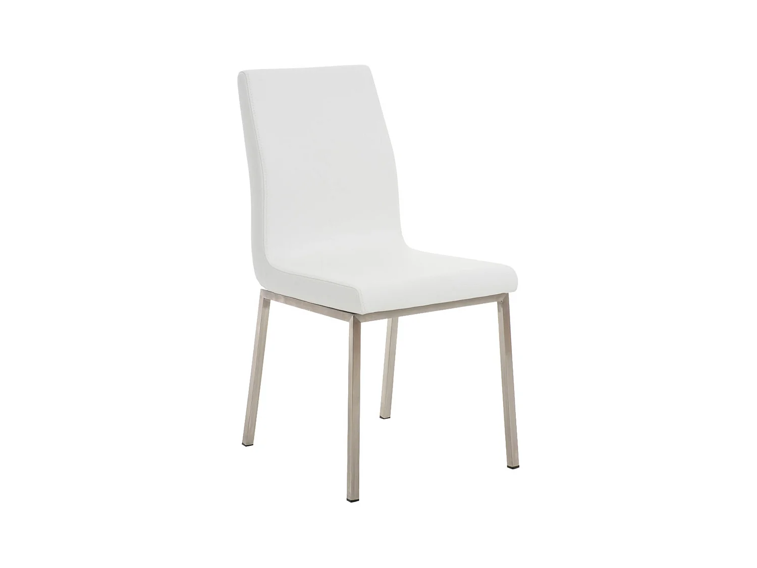 Lot de 2  chaise salle à manger - Similicuir - Blanc - Colmar