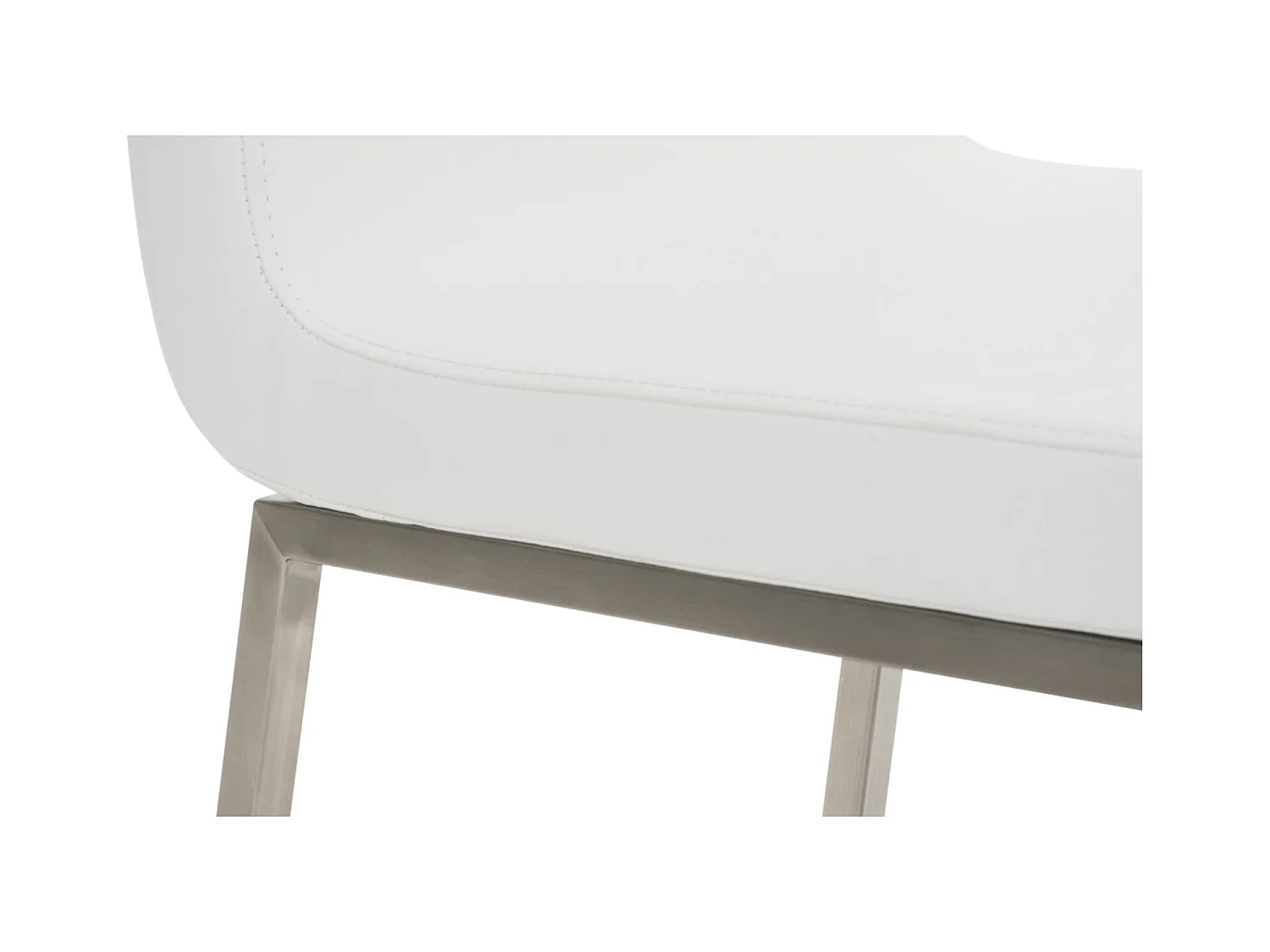 Lot de 2  chaise salle à manger - Similicuir - Blanc - Colmar