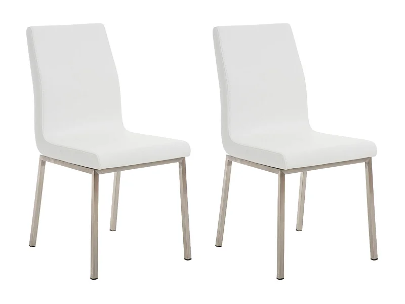 2er Set Esszimmerstuhl - Kunstleder - weiß - Colmar