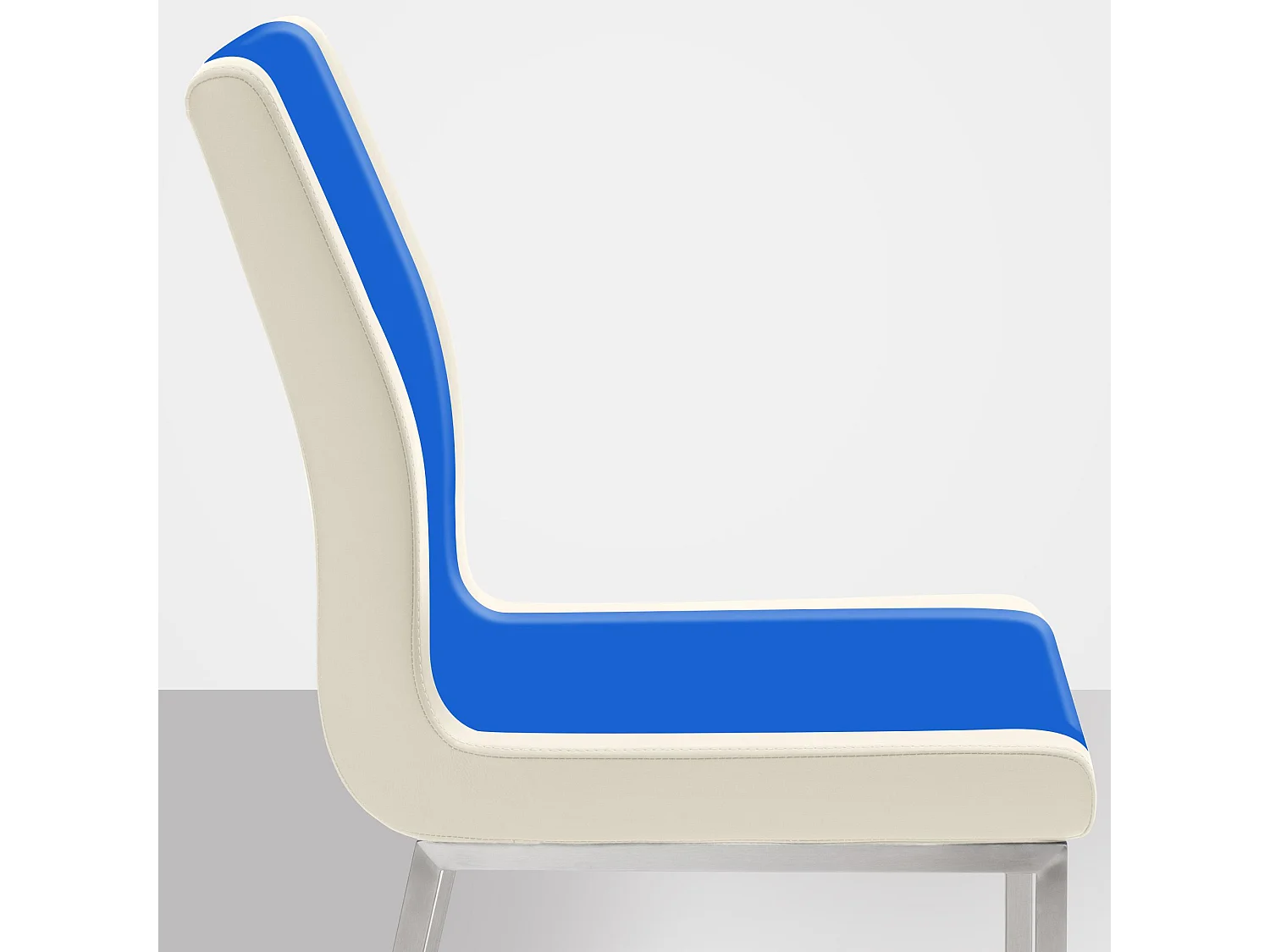 chaise salle à manger - Similicuir & Acier inoxydable - Crème - Colmar