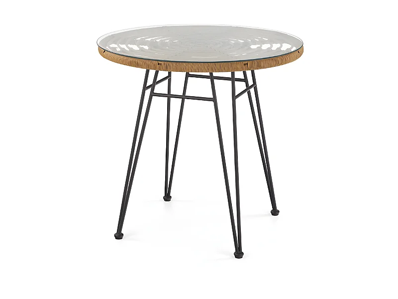 Table de jardin Felken/Rotin/Marron