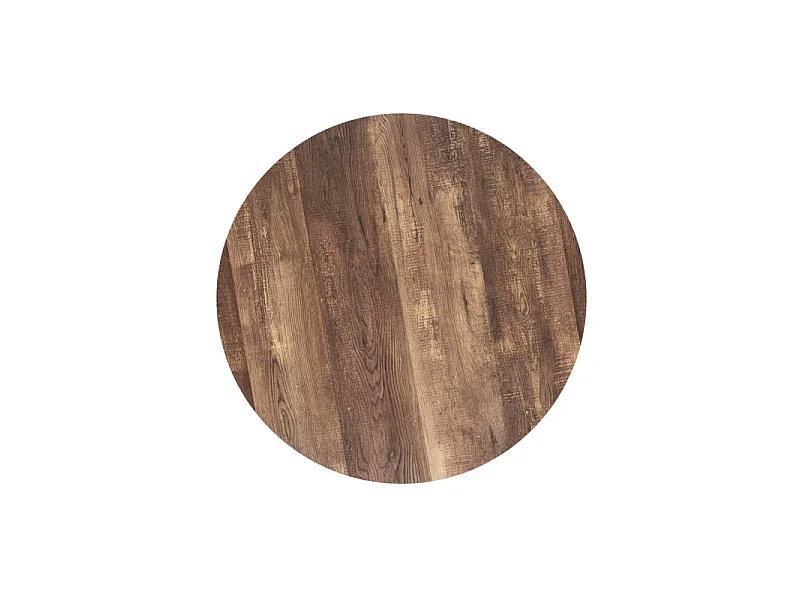 Table basse ronde en bois "Alta A" - Marron/Argenté - D 80 x H 44 cm