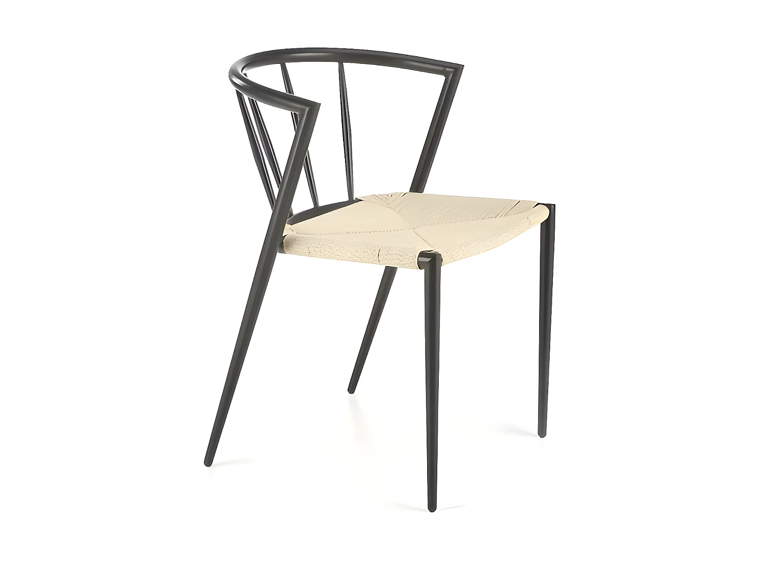 Chaise K515/Métall/Beige&Noir