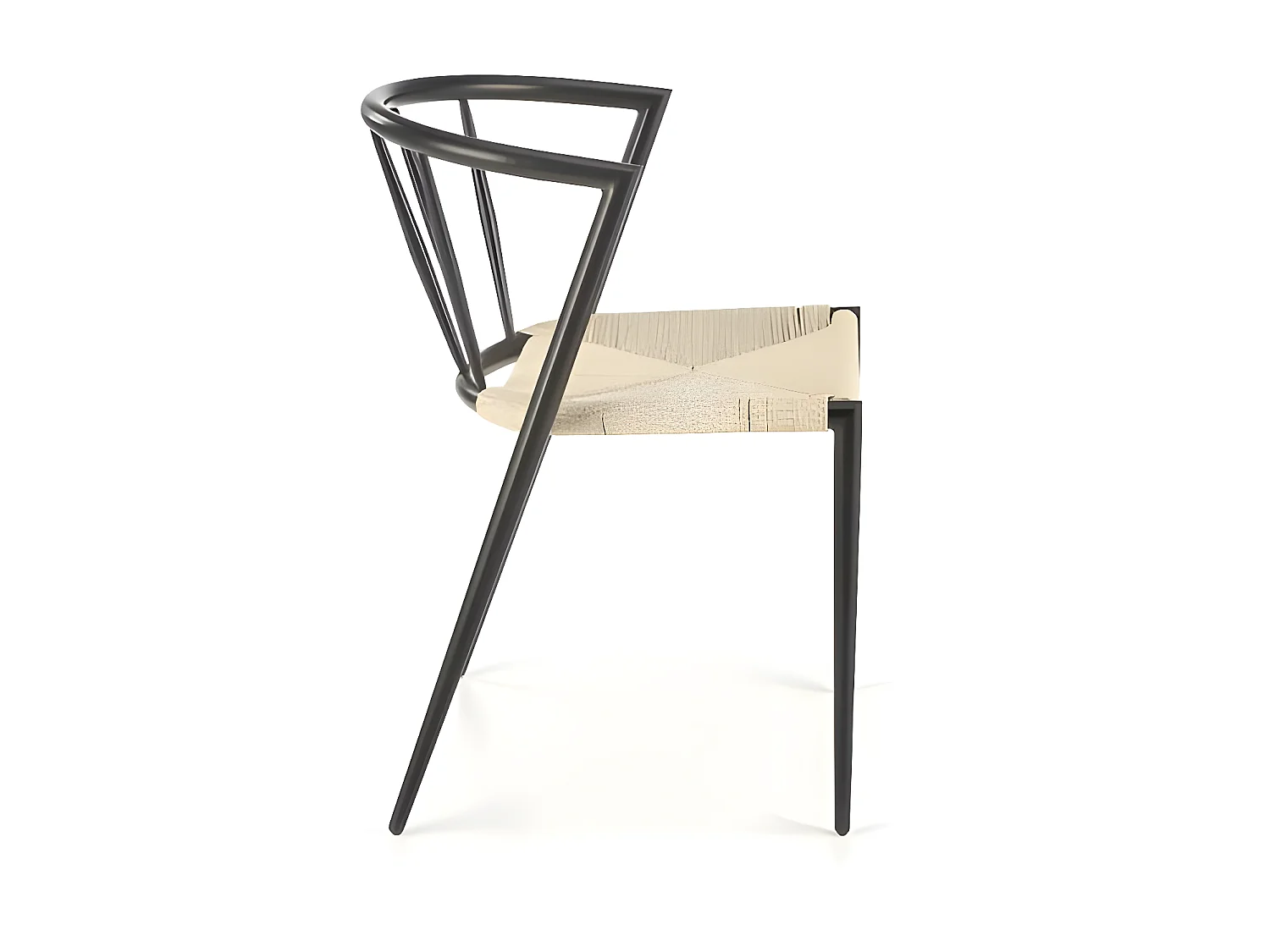 Chaise K515/Métall/Beige&Noir