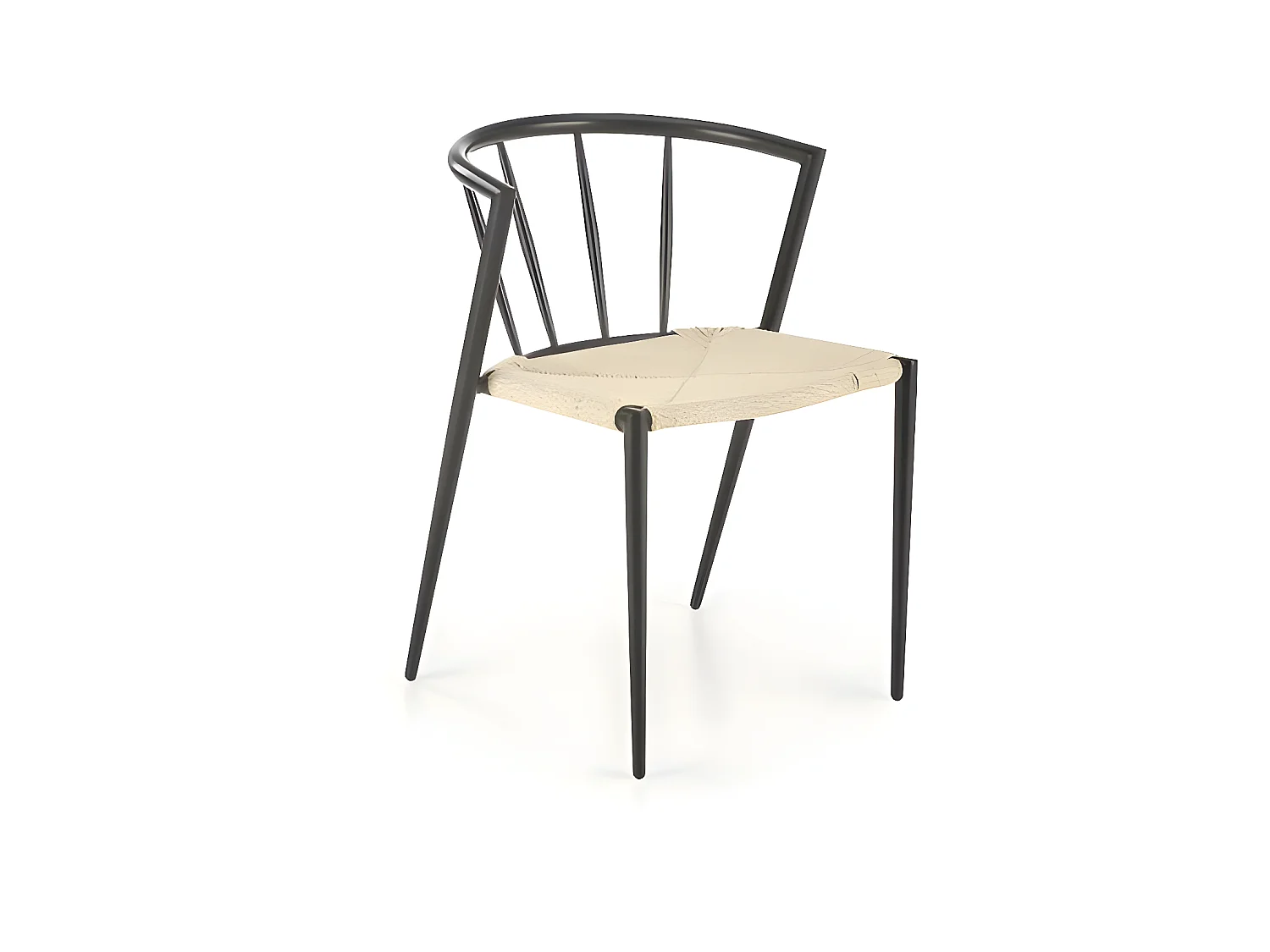 Chaise K515/Métall/Beige&Noir