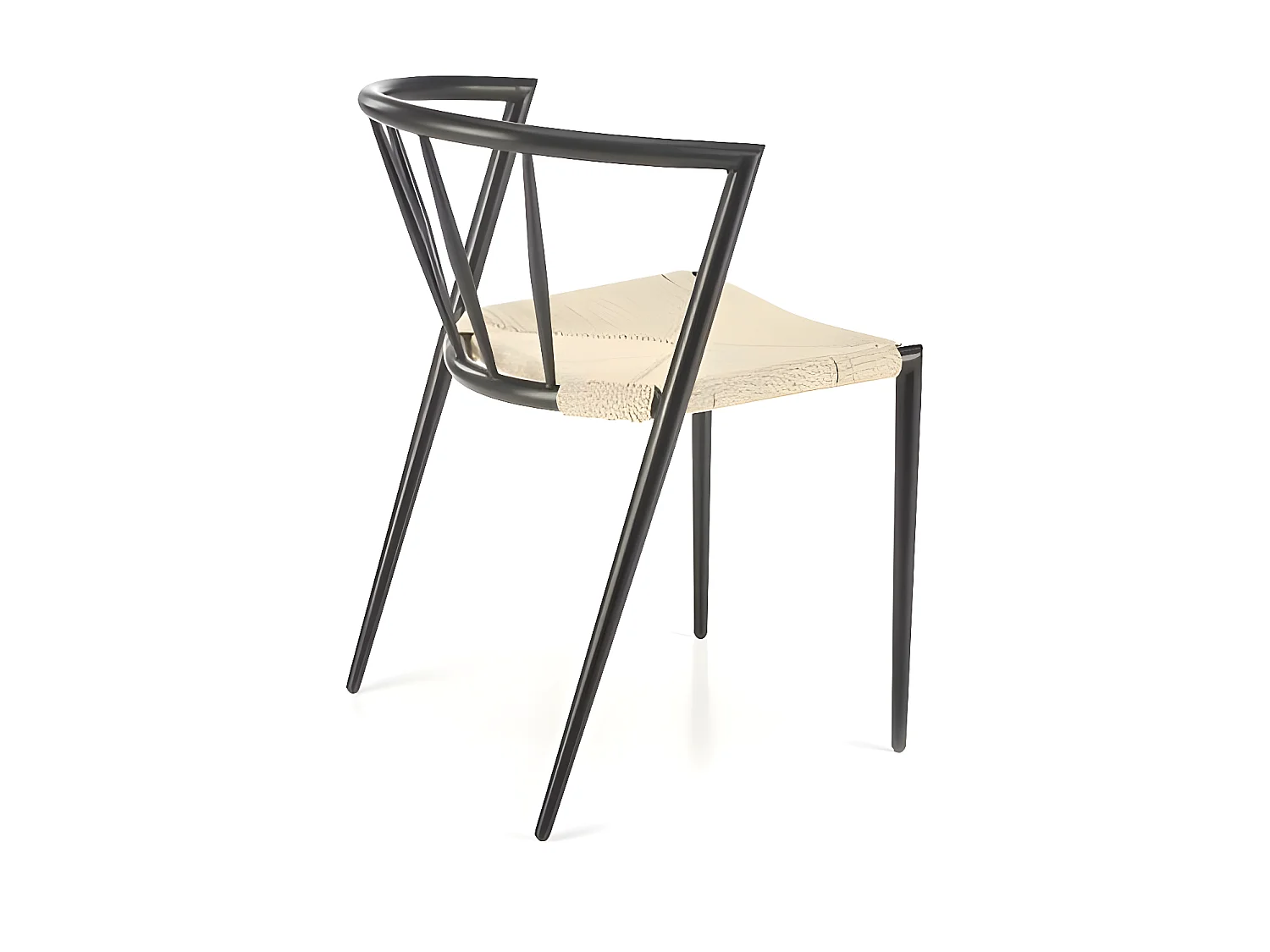 Chaise K515/Métall/Beige&Noir