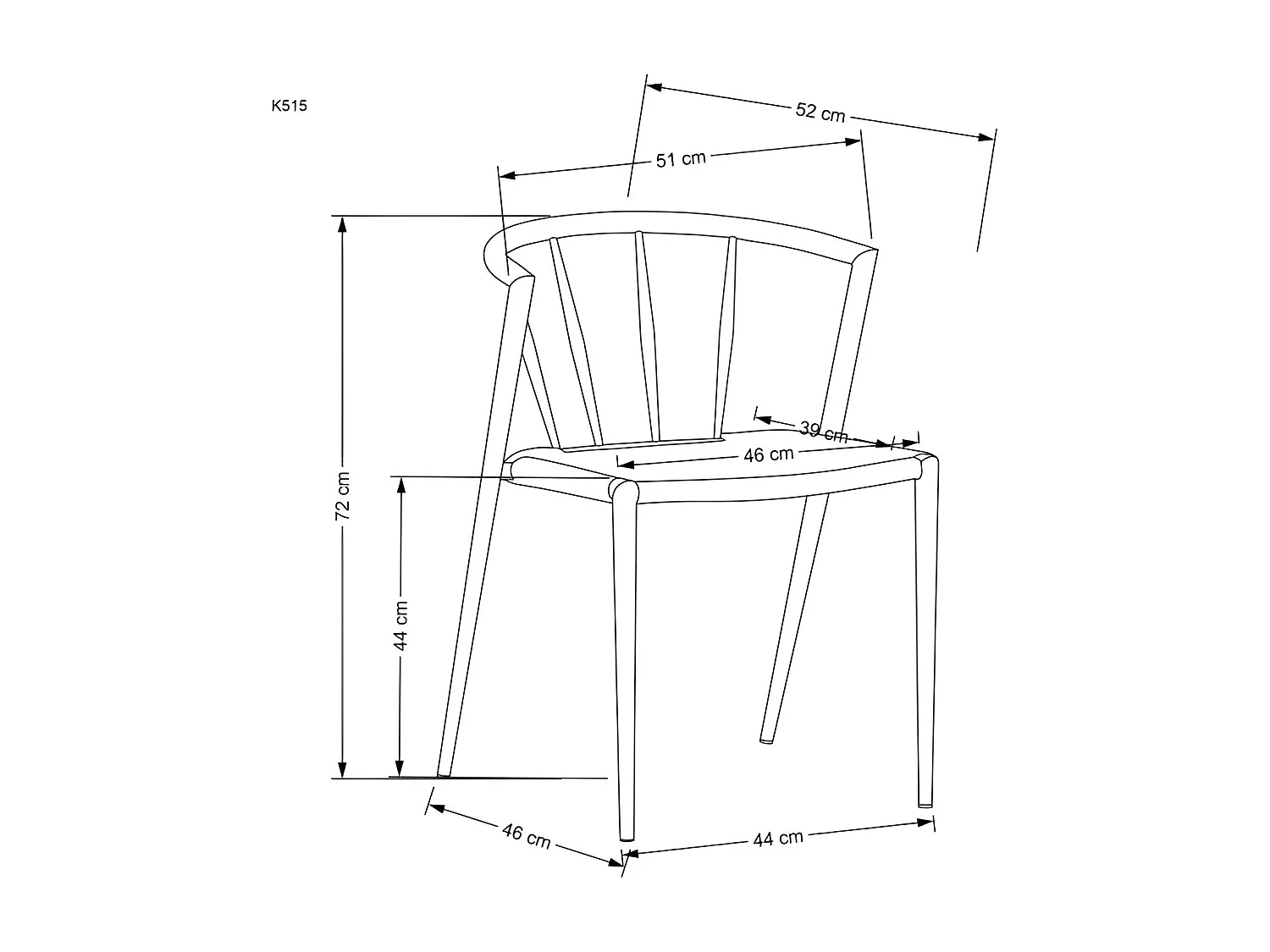 Chaise K515/Métall/Beige&Noir
