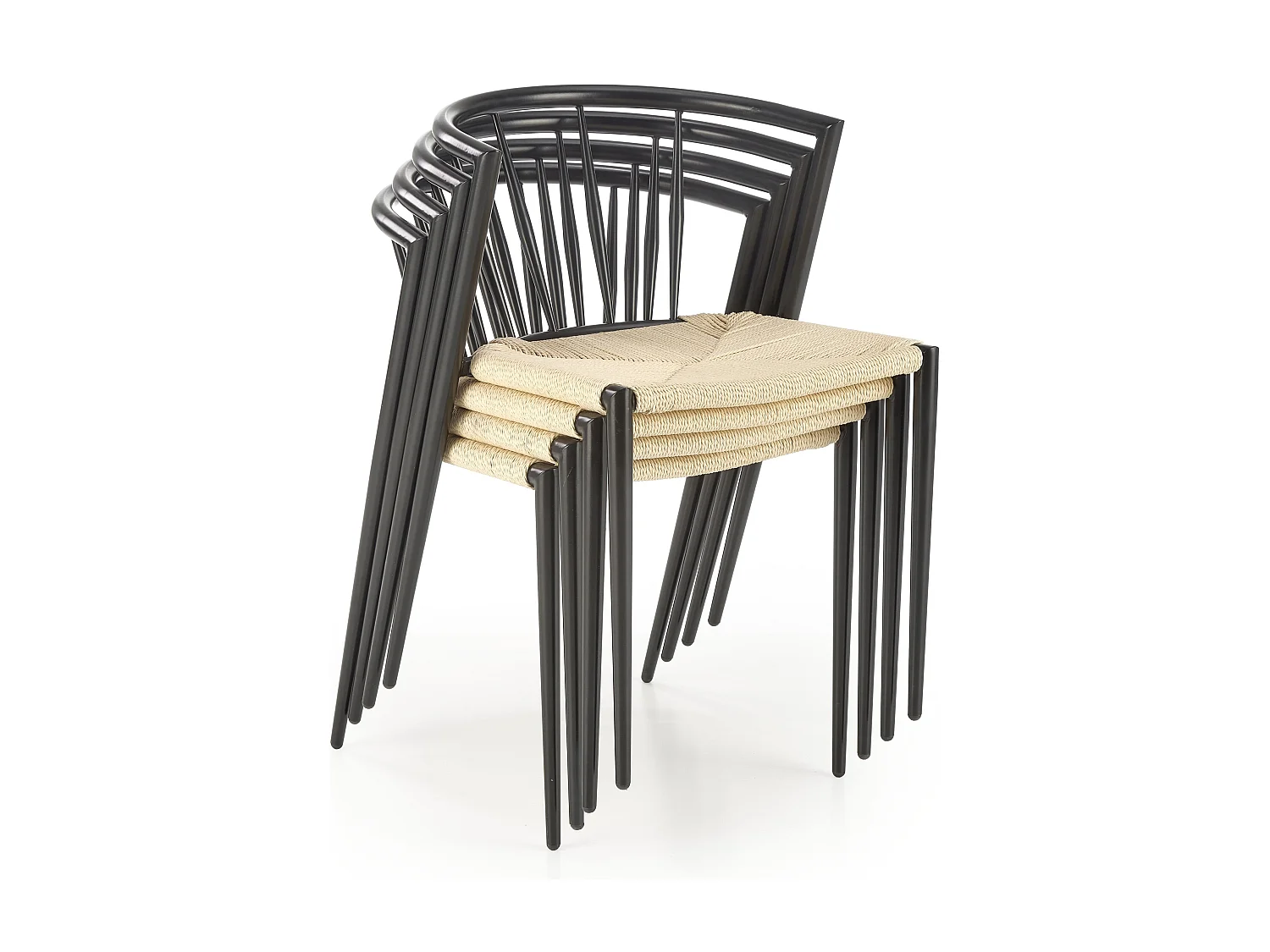 Chaise K515/Métall/Beige&Noir