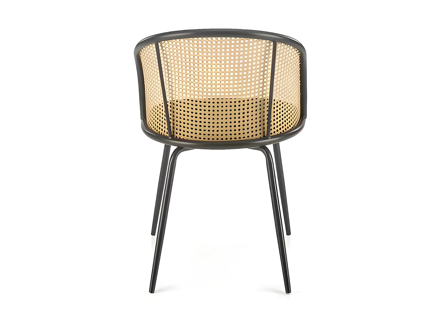 Chaise K508/Tissu&Rotin/Gris