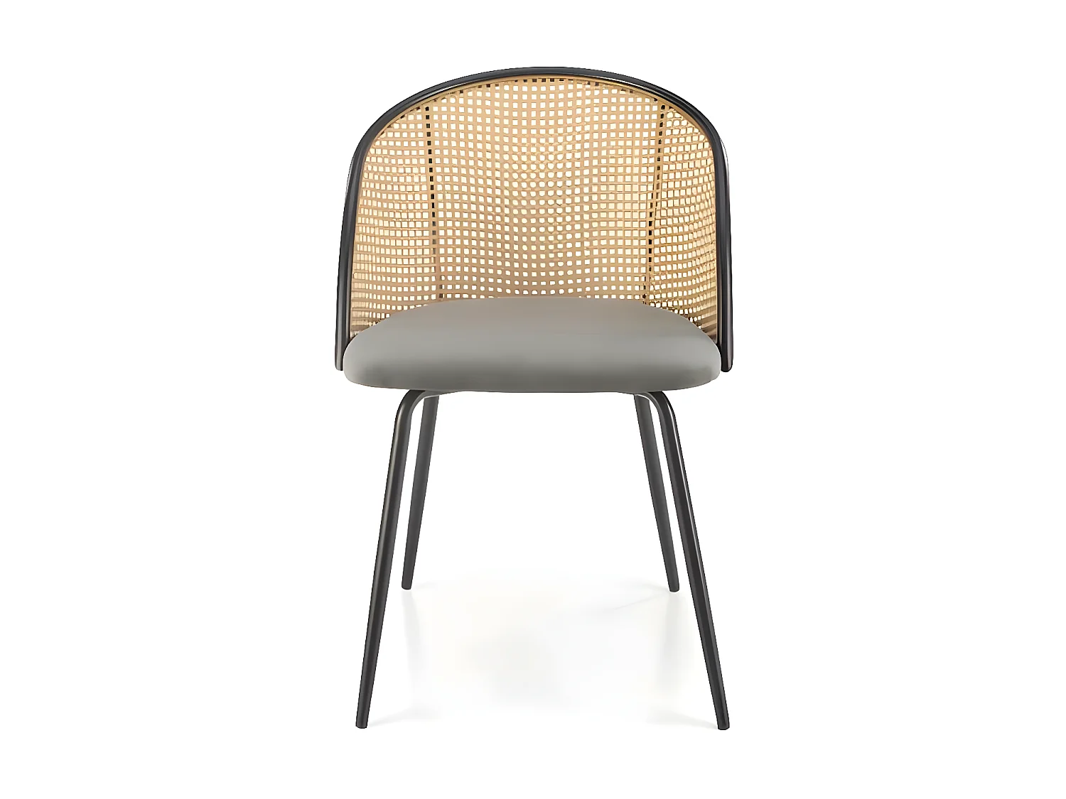 Chaise K508/Tissu&Rotin/Gris